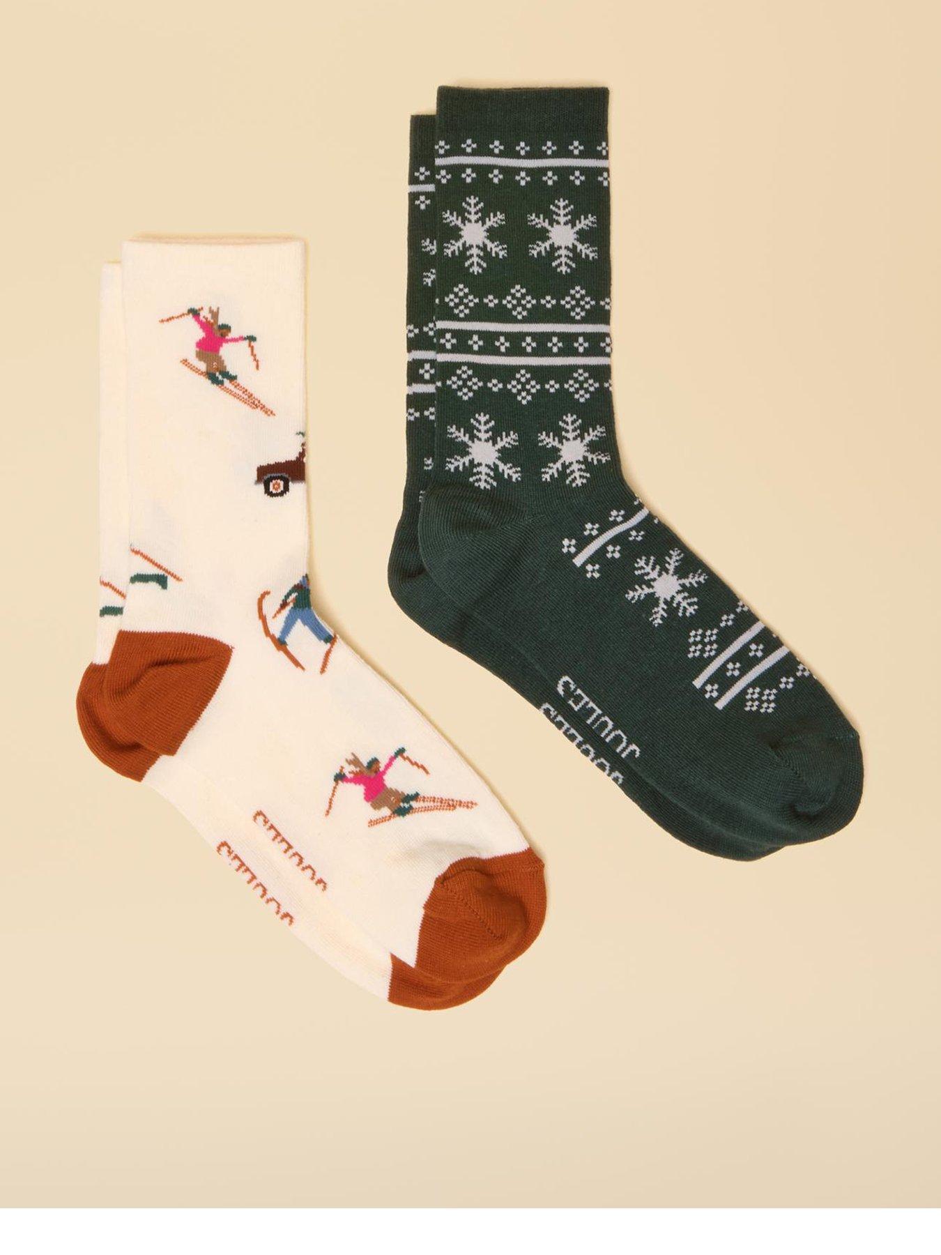 Image 1 of 2 of Joules Pack Of Two Socks - /White - Green