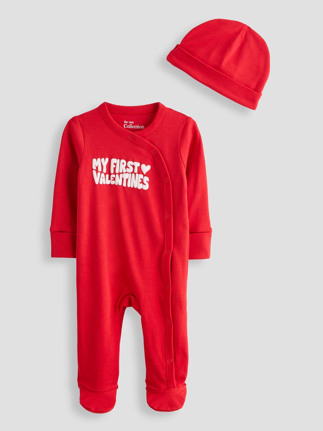 Image 1 of 5 of The Very Collection My 1st Valentines Sleepsuit