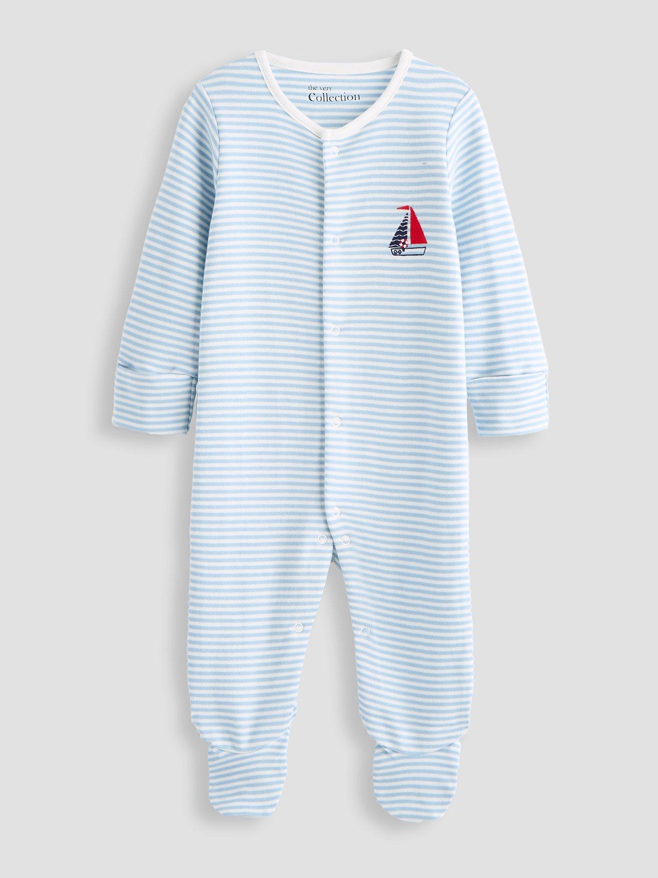 Image 2 of 6 of The Very Collection Sea Life 3 Pack Sleepsuits - Blue/Red