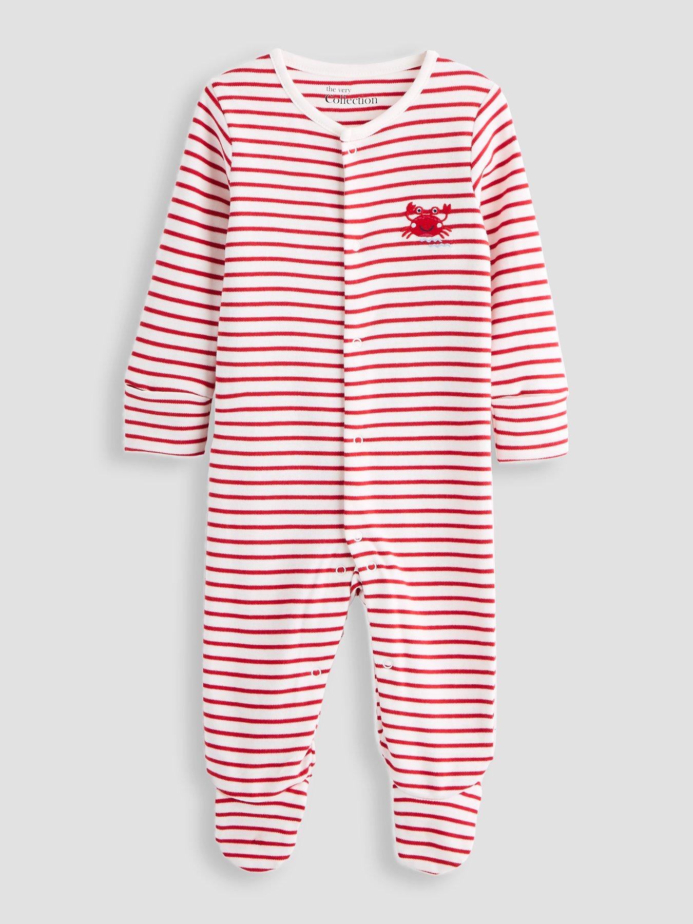 Image 3 of 6 of The Very Collection Sea Life 3 Pack Sleepsuits - Blue/Red