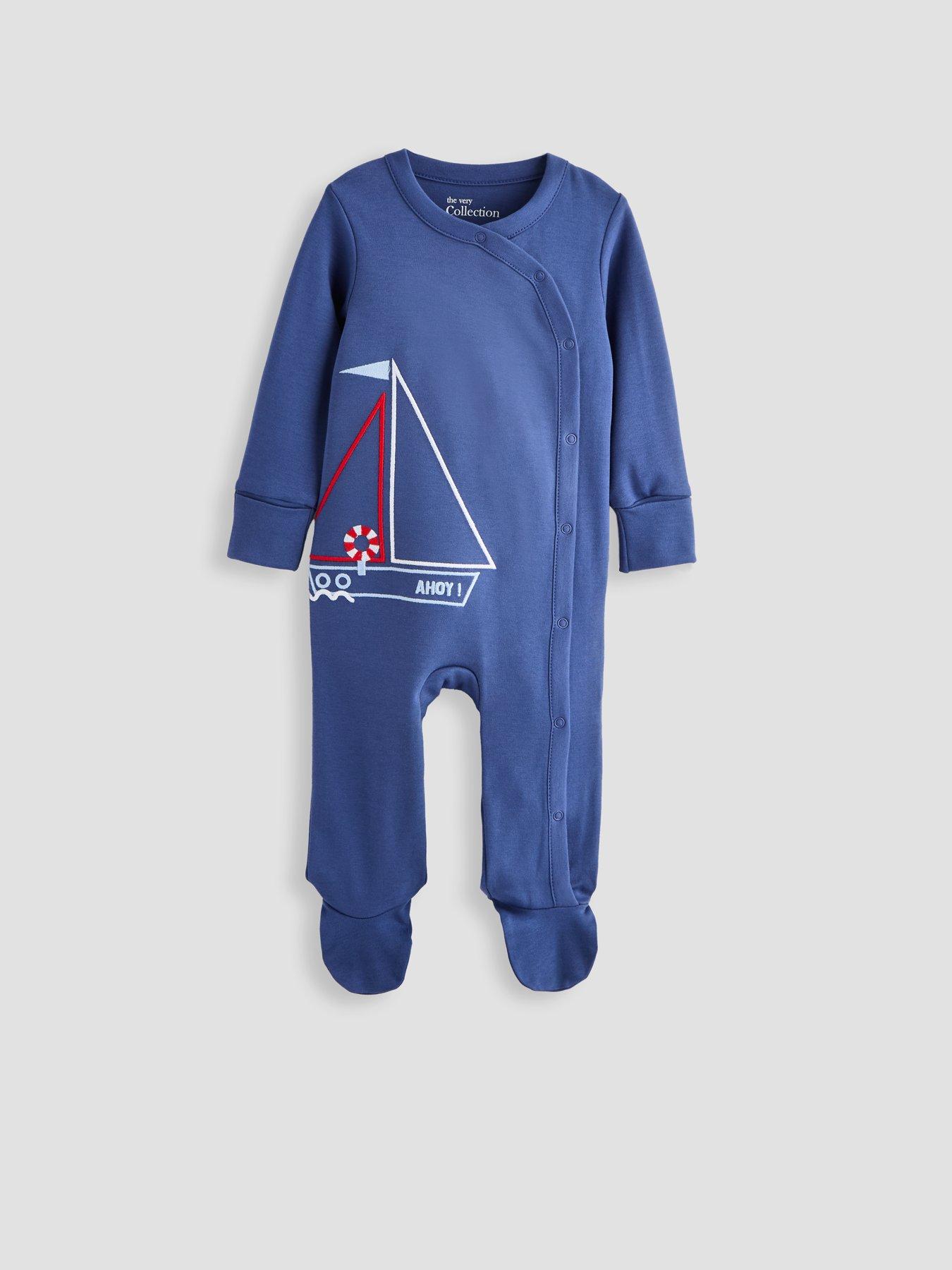 Image 6 of 6 of The Very Collection Sea Life 3 Pack Sleepsuits - Blue/Red
