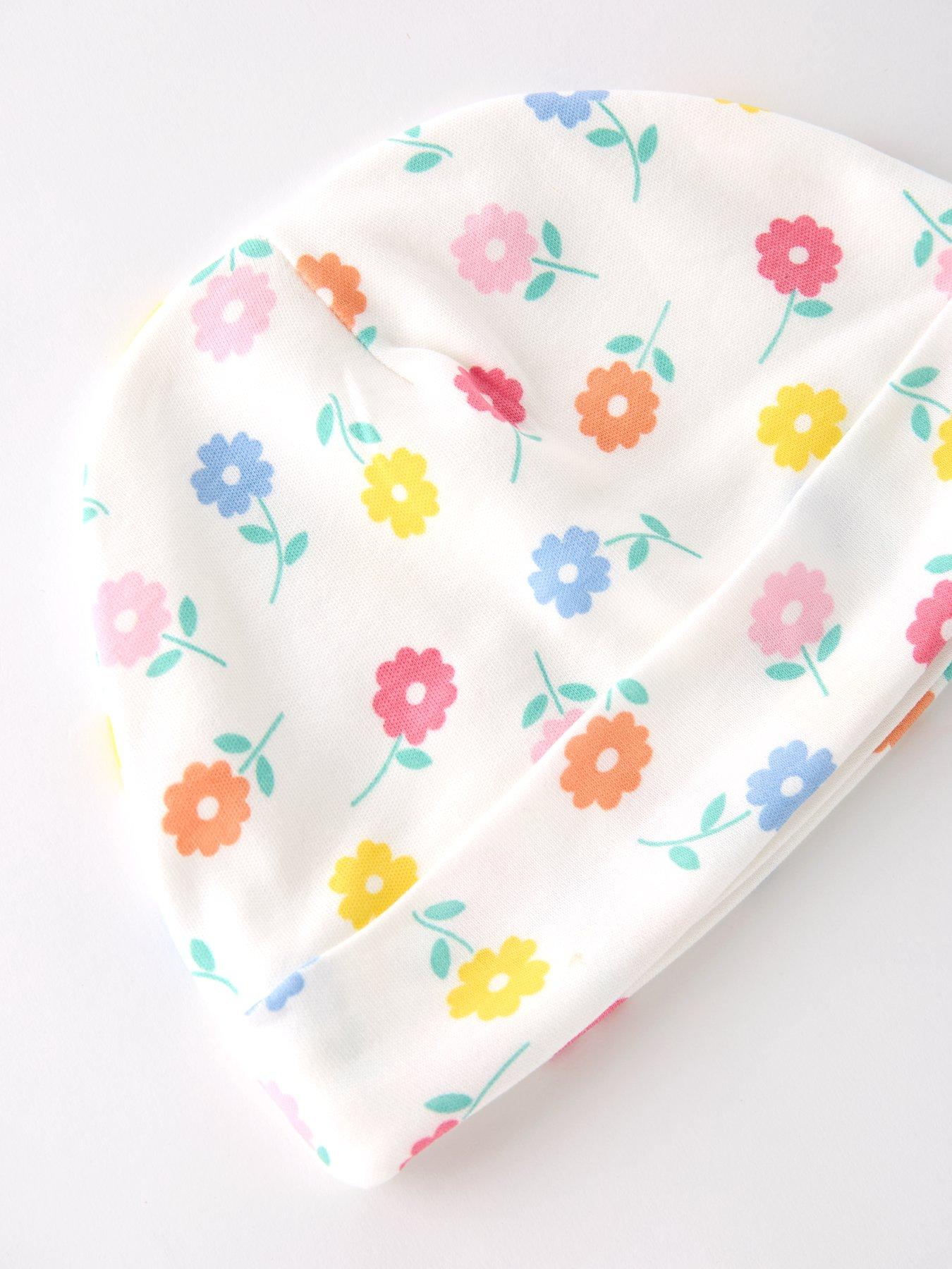 the-very-collection-floral-print-sleepsuit-amp-hat-set-whitedetail