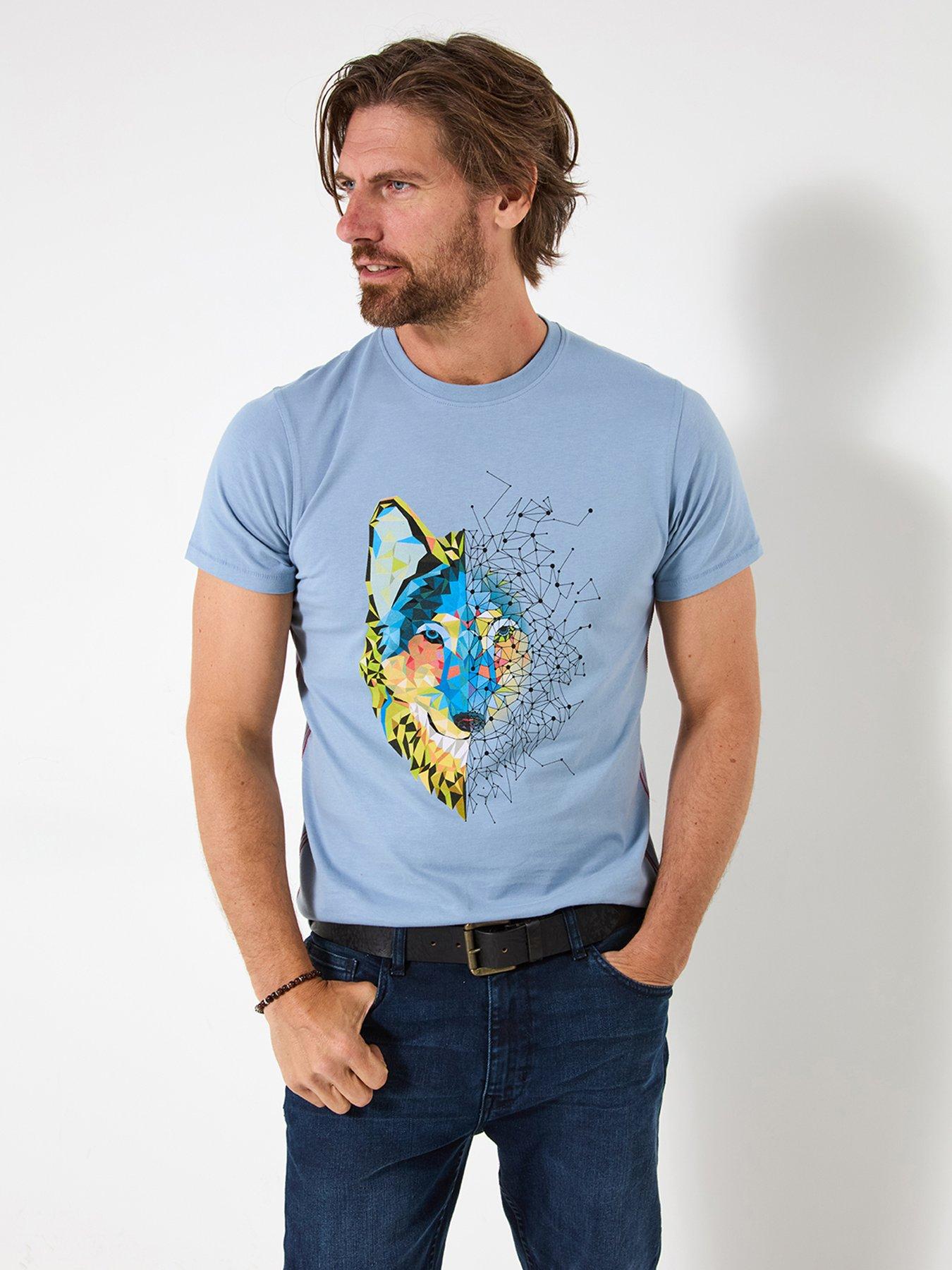 Image 1 of 6 of Joe Browns Wolf Contrast Print T Shirt - Blue
