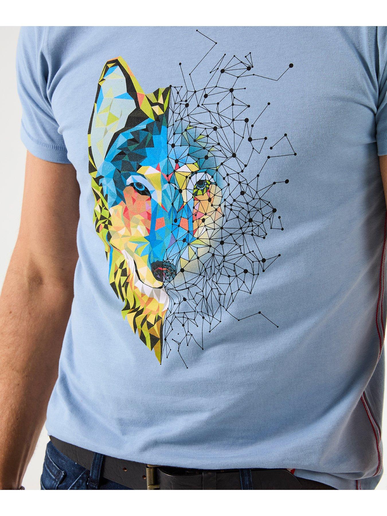 Image 2 of 6 of Joe Browns Wolf Contrast Print T Shirt - Blue
