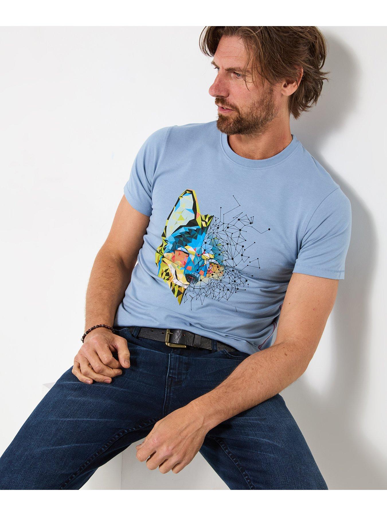Image 4 of 6 of Joe Browns Wolf Contrast Print T Shirt - Blue