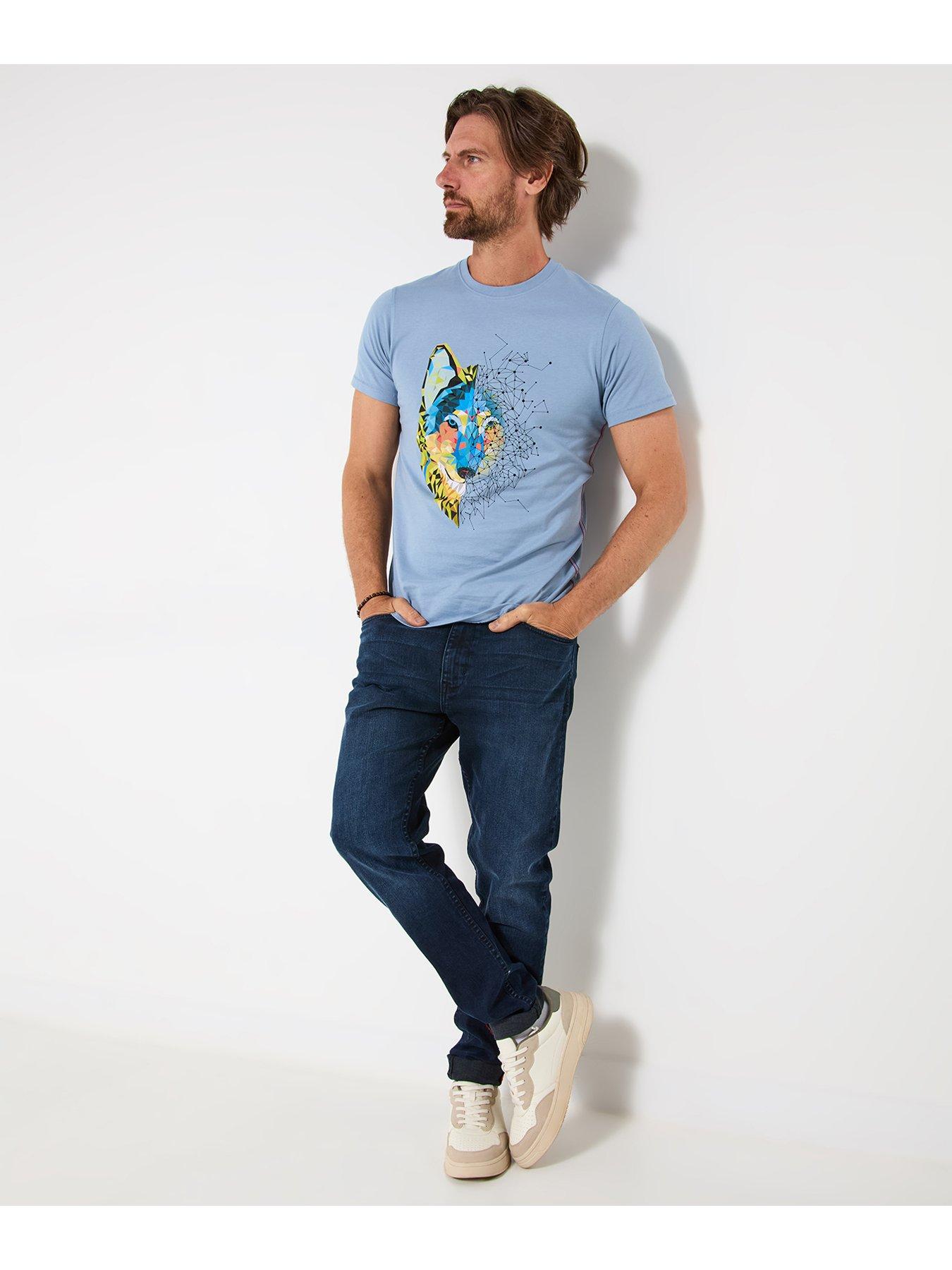 Image 5 of 6 of Joe Browns Wolf Contrast Print T Shirt - Blue