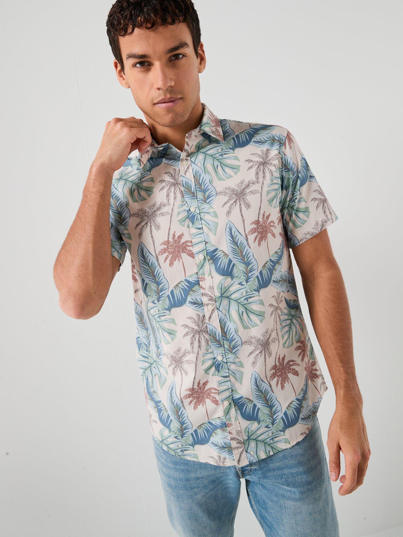 Image 1 of 6 of Jack & Jones Honolulu Aop Printed Short Sleeve Shirt - Multi