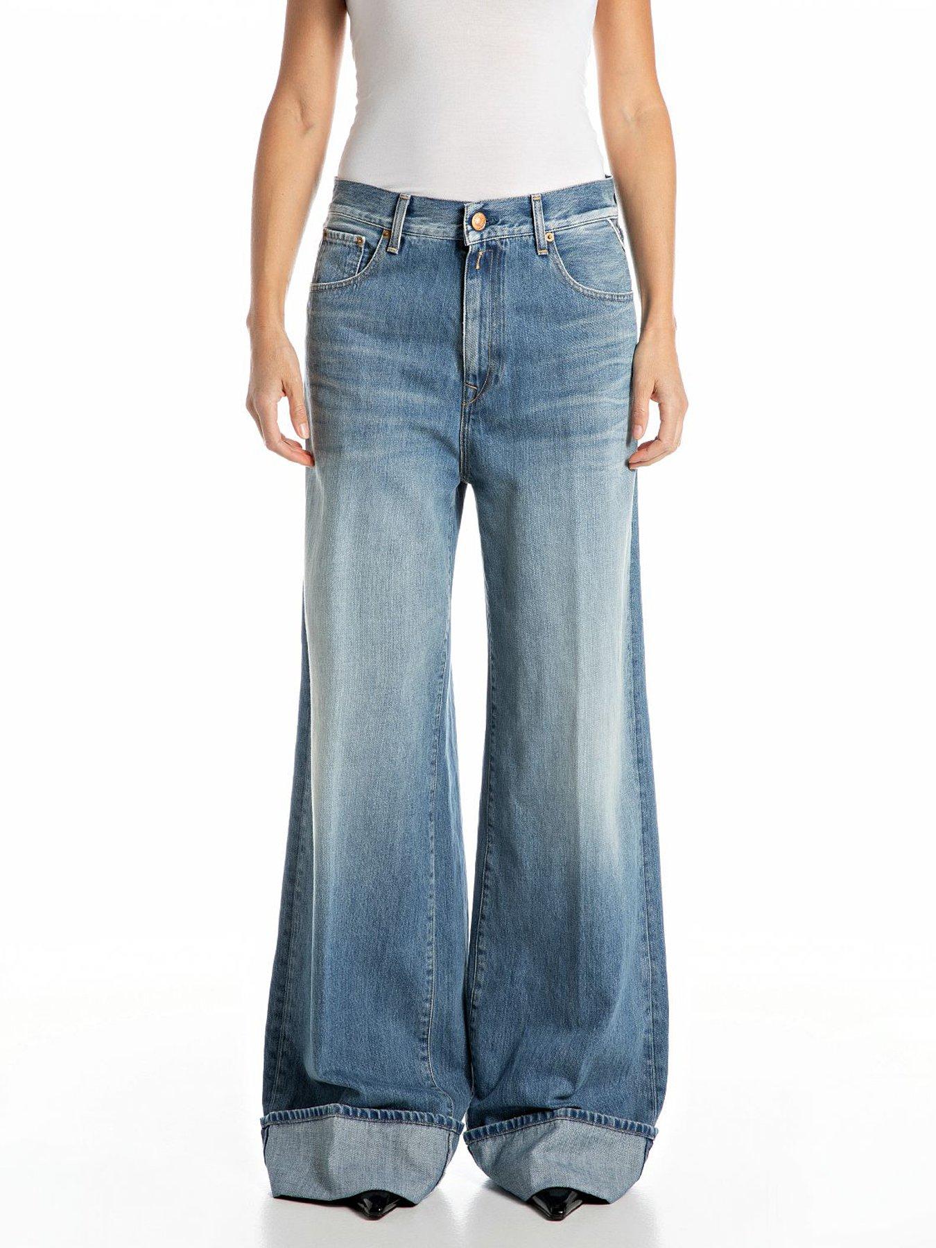 Replay Nalaja Wide Leg Jeans - Blue