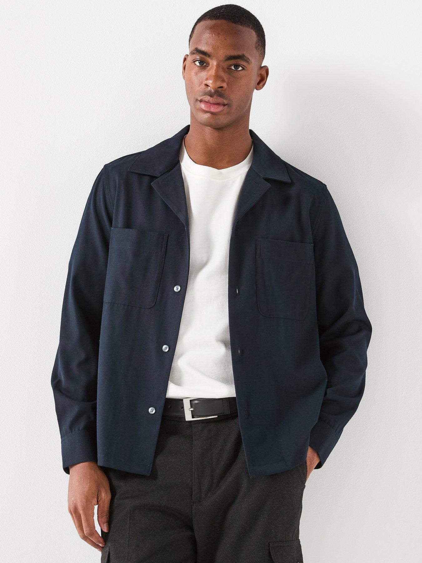 Mango Milton Cuban Collar Overshirt - Navy