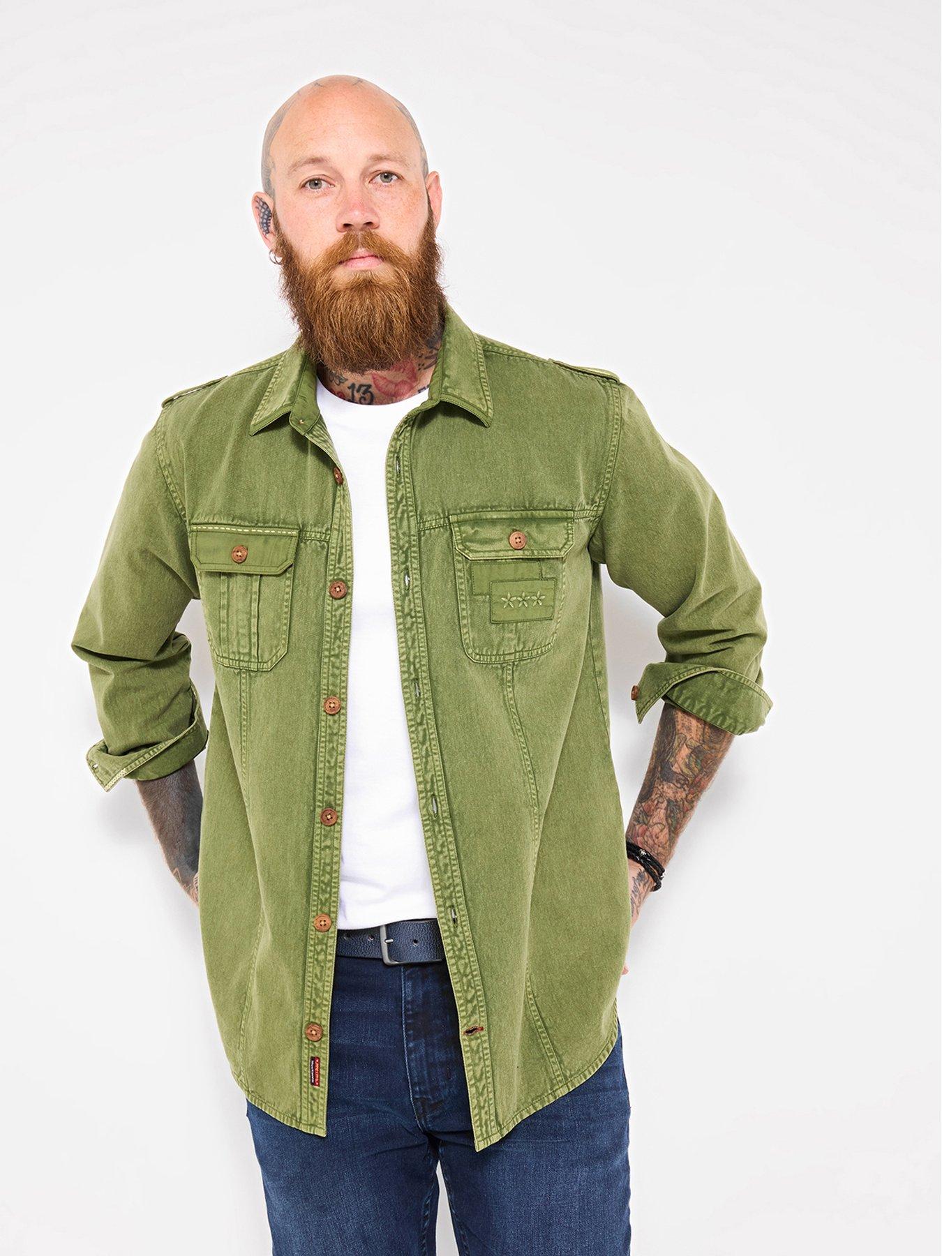 Joe Browns Green Embroidered Stitch Detail Long Sleeve Casual Shirt - Green