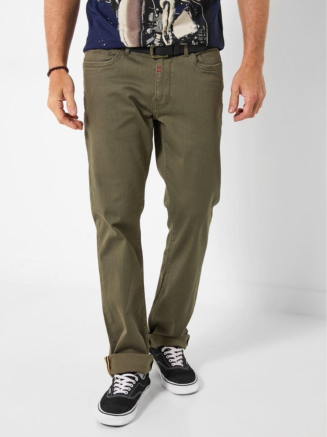 Joe Browns Herringbone Straight Fit Jeans - Khaki