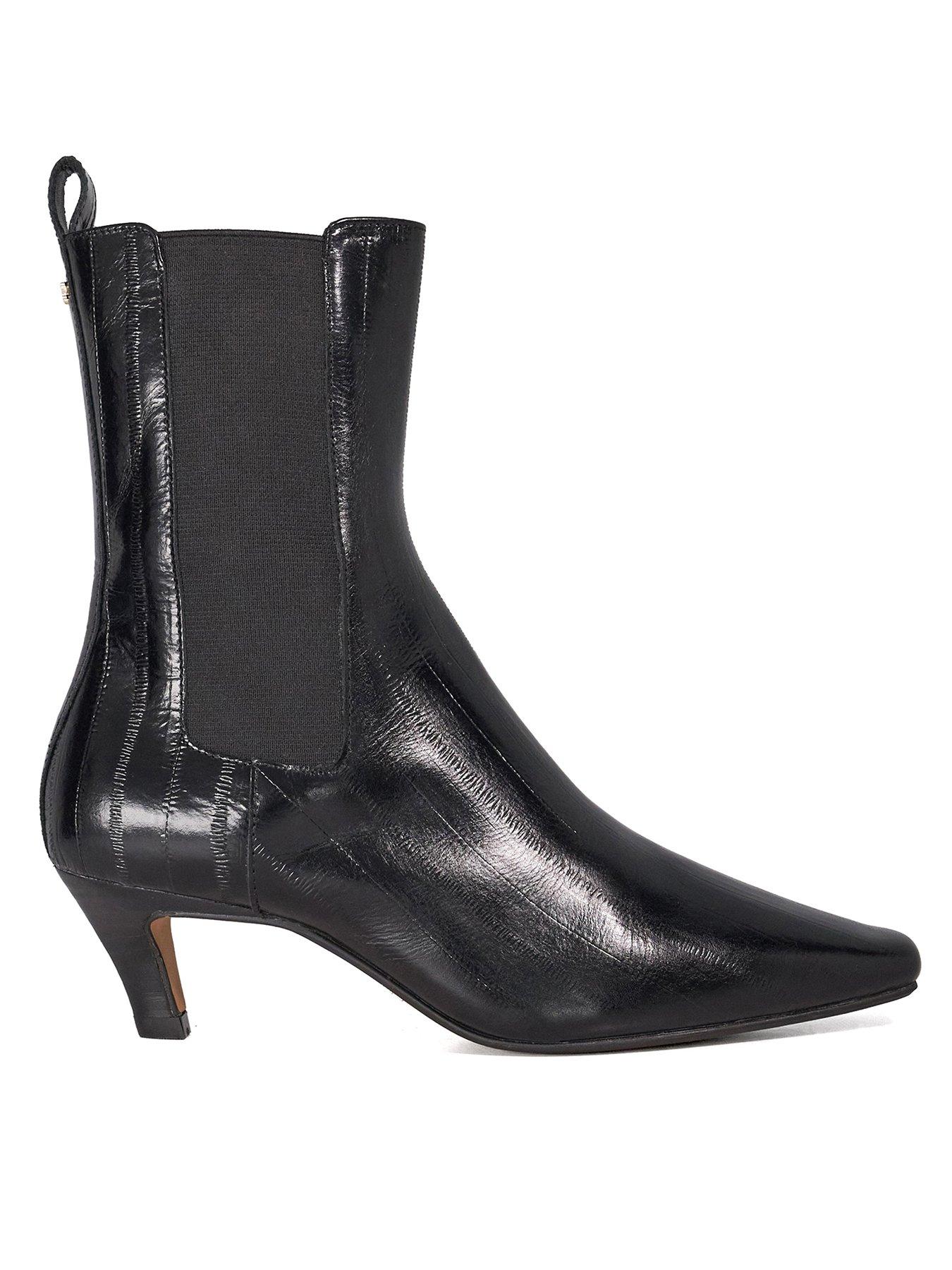 Dune London Odele Chiselled Toe Suede Ankle Boots - Black