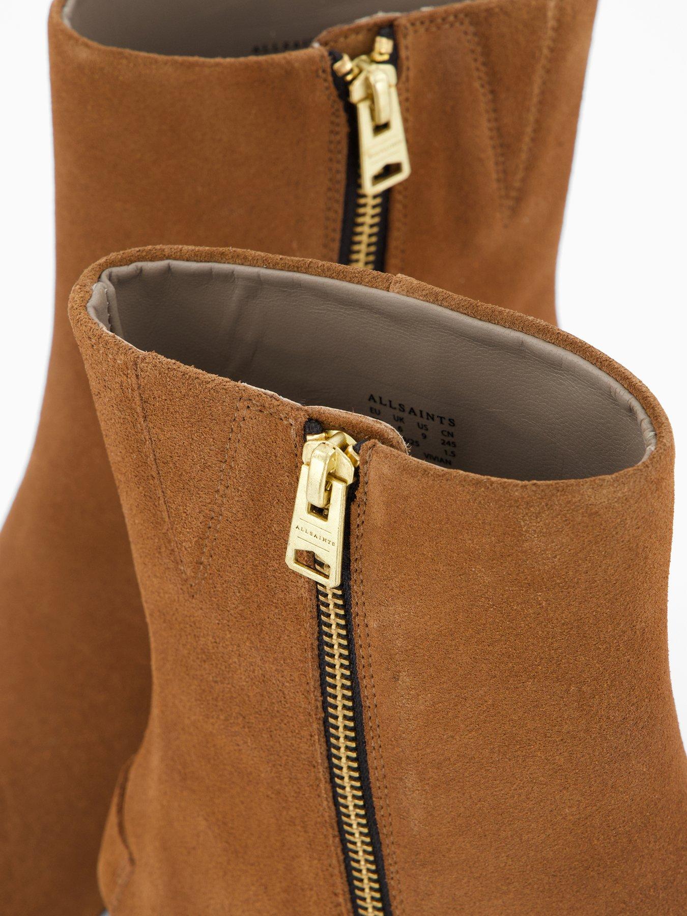 Image 5 of 7 of AllSaints Vivian Suede Boot - Brown