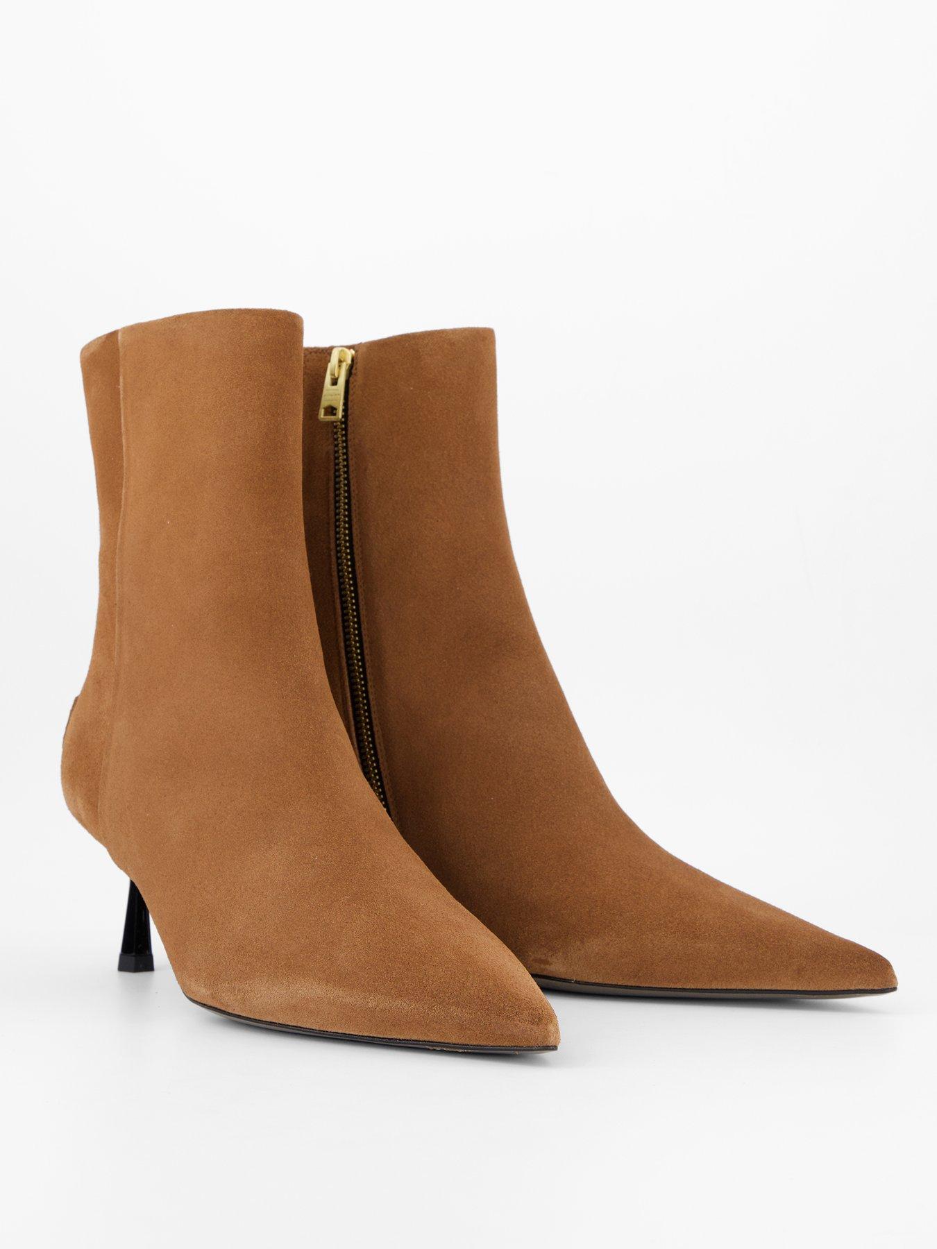 Image 6 of 7 of AllSaints Vivian Suede Boot - Brown