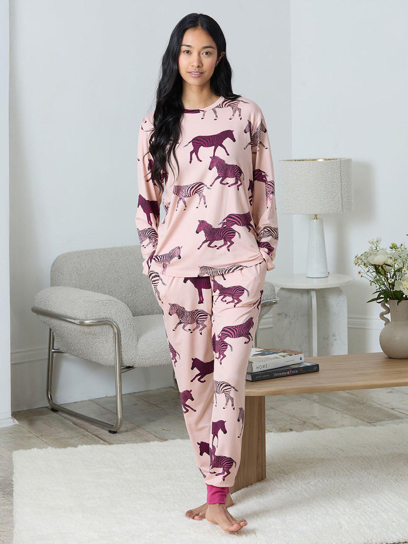 chelsea-peers-classic-long-sleeve-crew-neck-set-in-polyester-pink