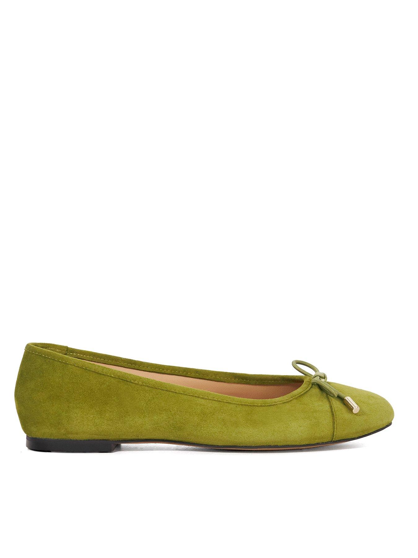 Dune London Highest Suede Ballet Pump - Green