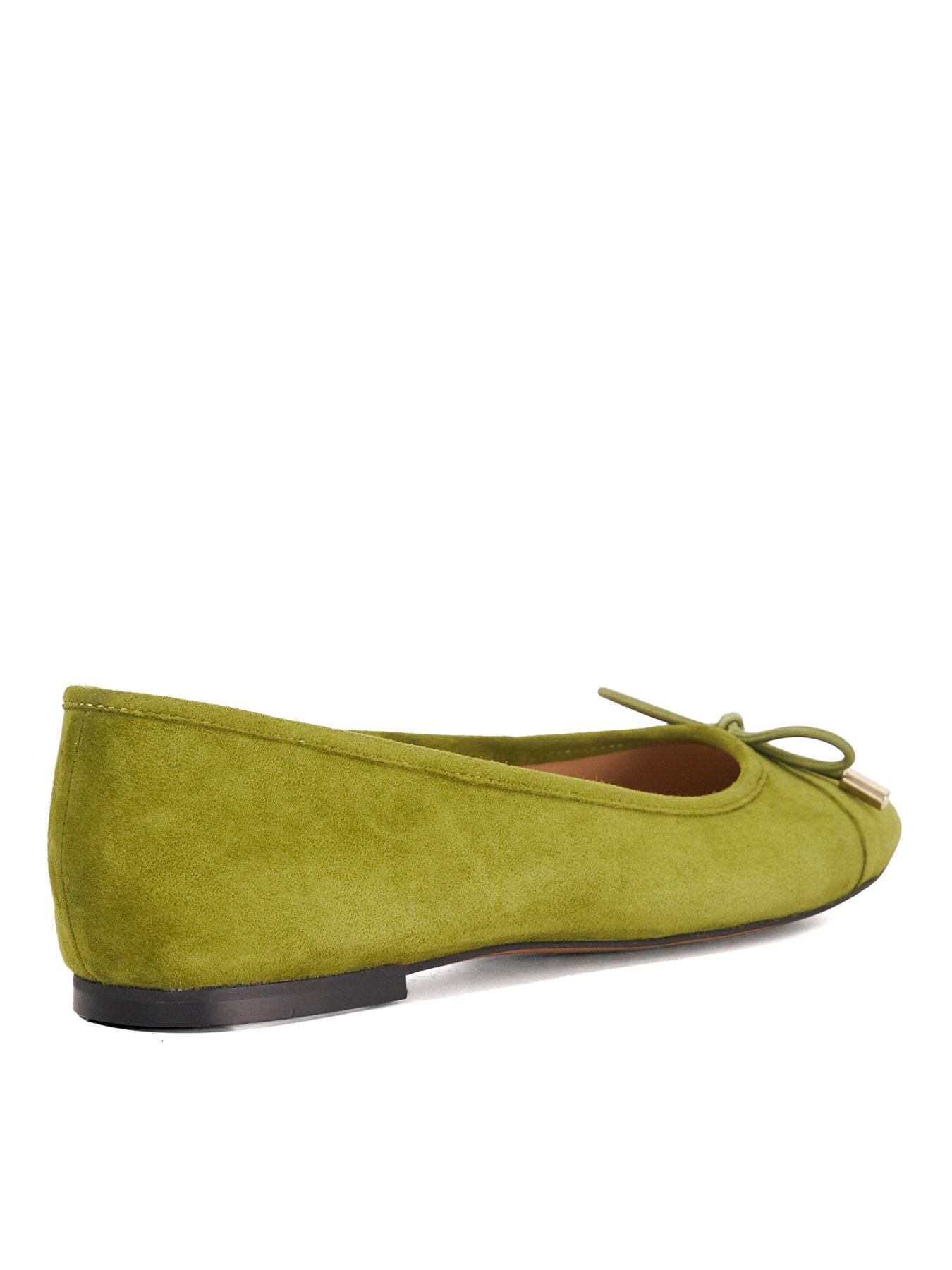 Image 3 of 6 of Dune London Highest Suede Ballet Pump - Green