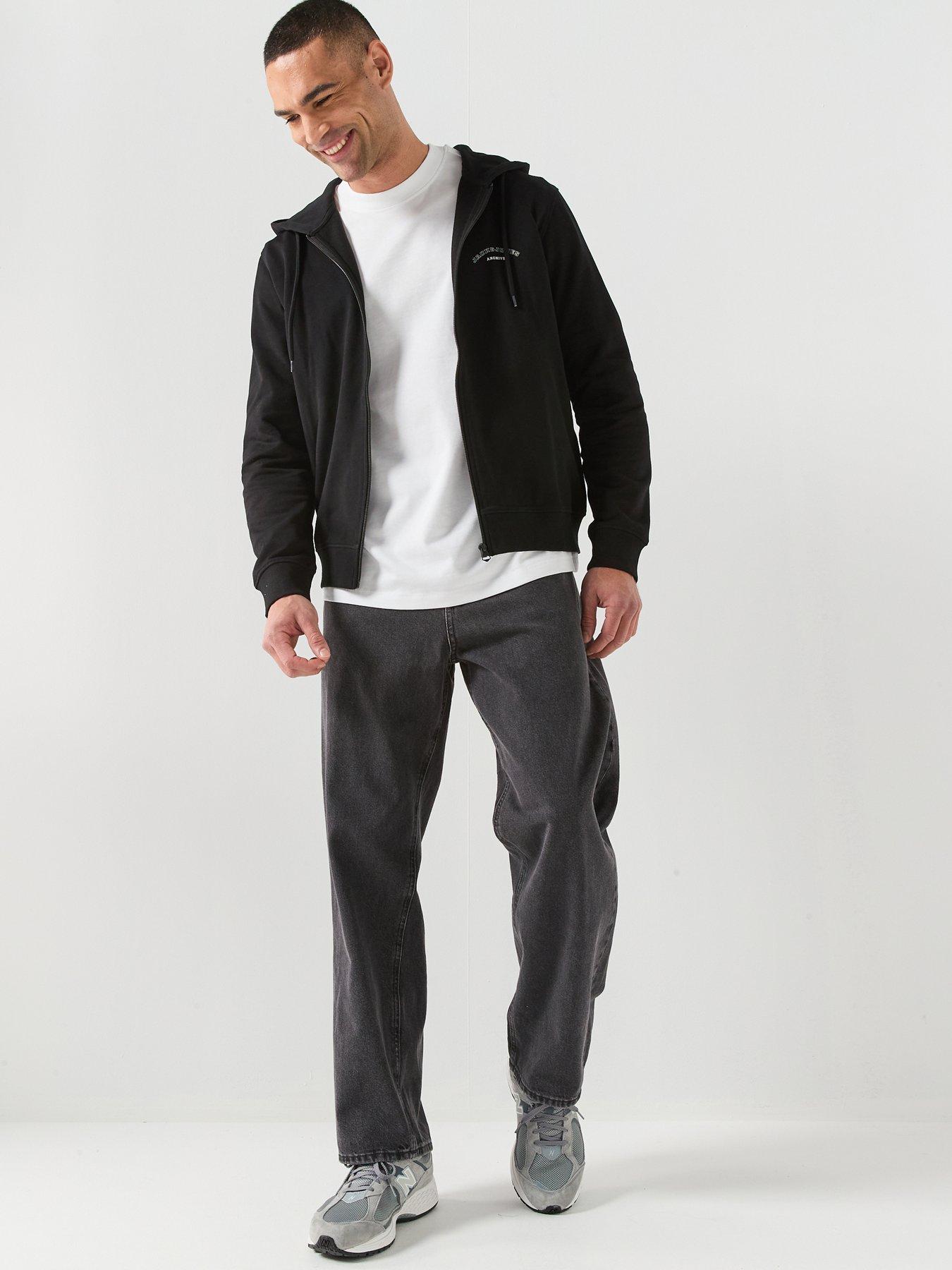 Image 3 of 6 of Jack & Jones College Zip Hoodie - Black