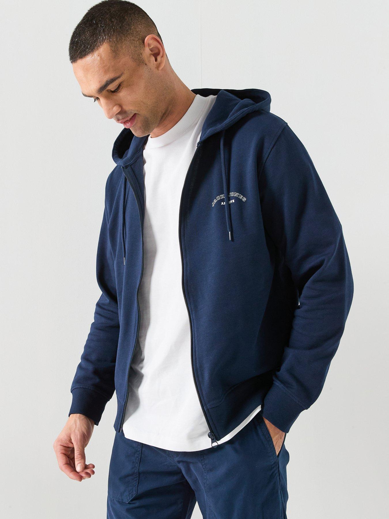 Image 1 of 5 of Jack & Jones College Zip Hoodie - Navy