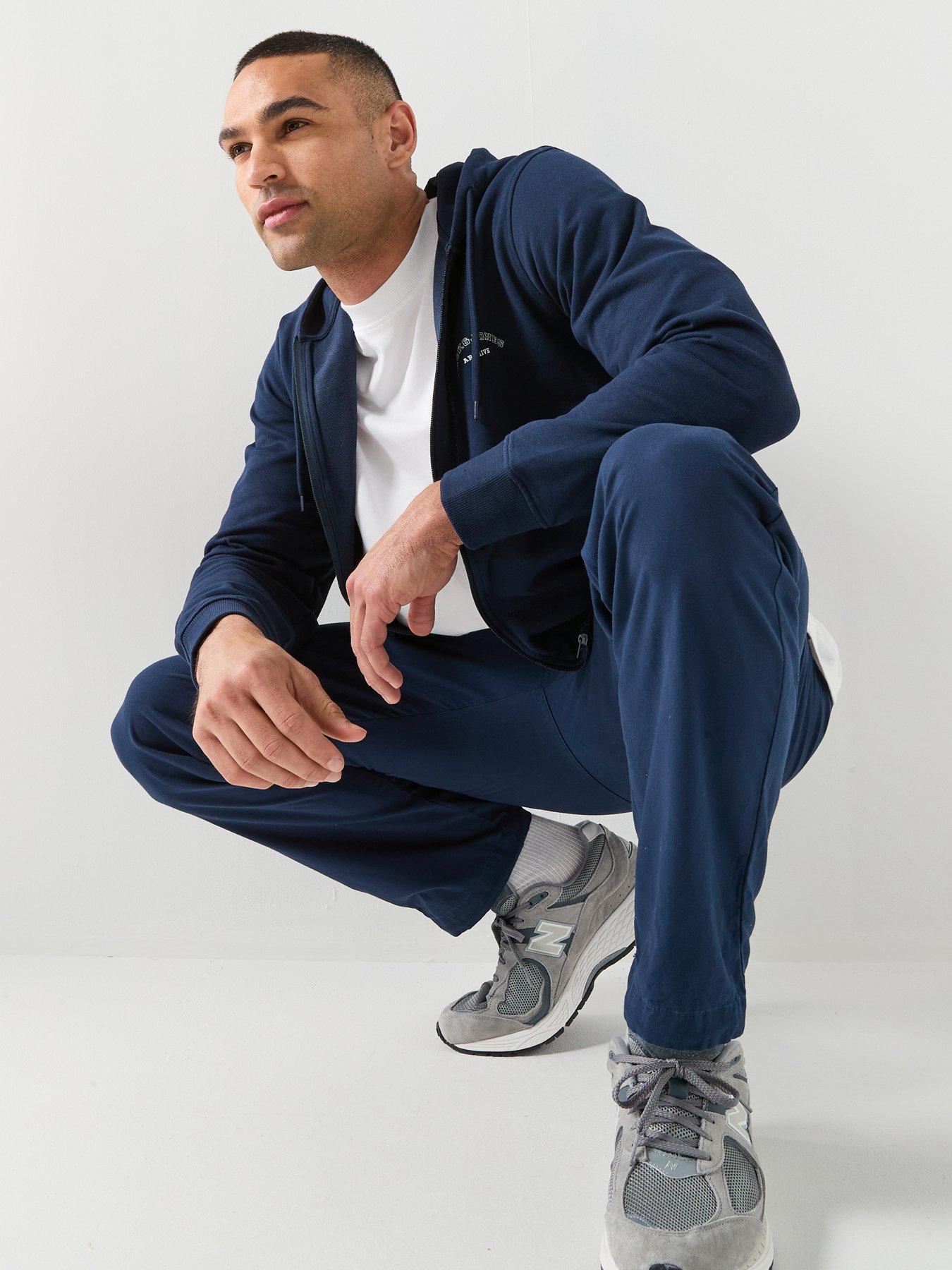 Image 4 of 5 of Jack & Jones College Zip Hoodie - Navy