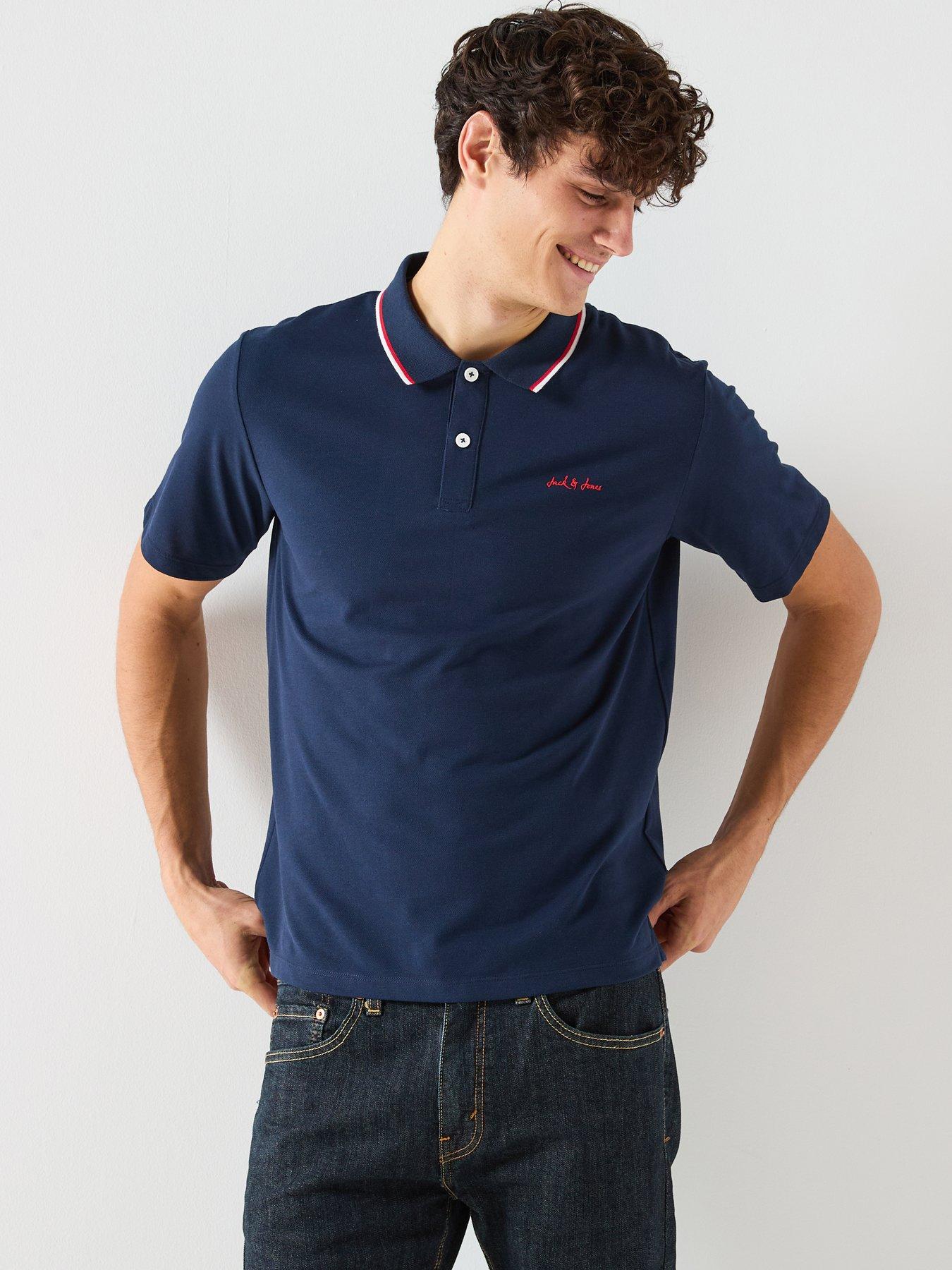 Image 1 of 6 of Jack & Jones Blaze Polo Shirt - Navy