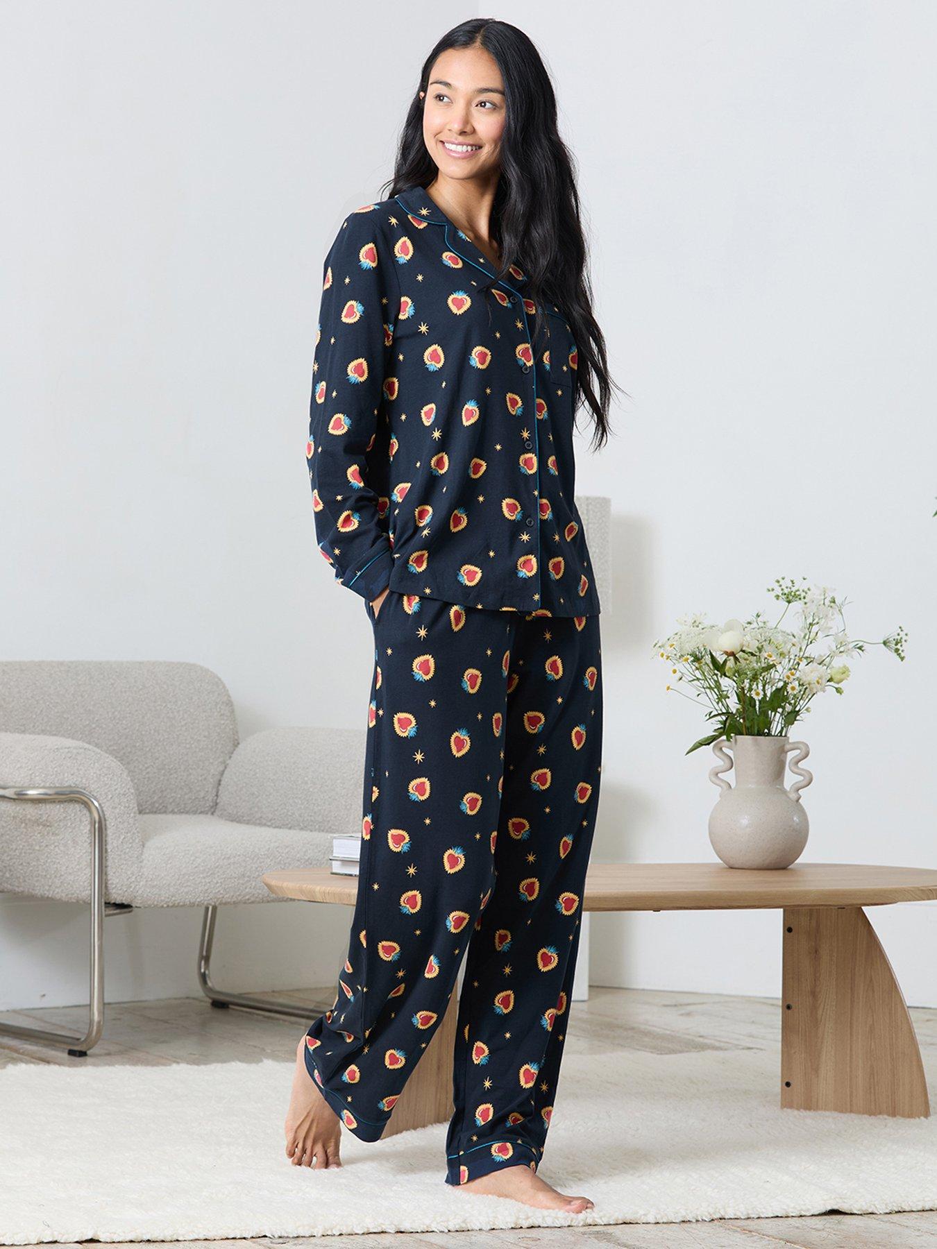 CHELSEA PEERS Long Button Up Set - Dark Blue
