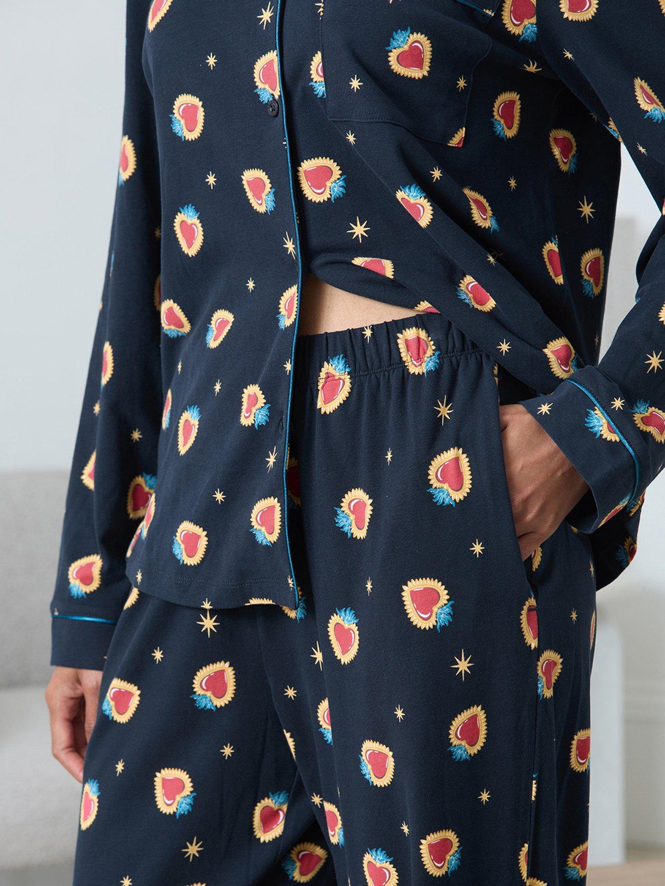 Image 3 of 5 of CHELSEA PEERS Long Button Up Set - Dark Blue