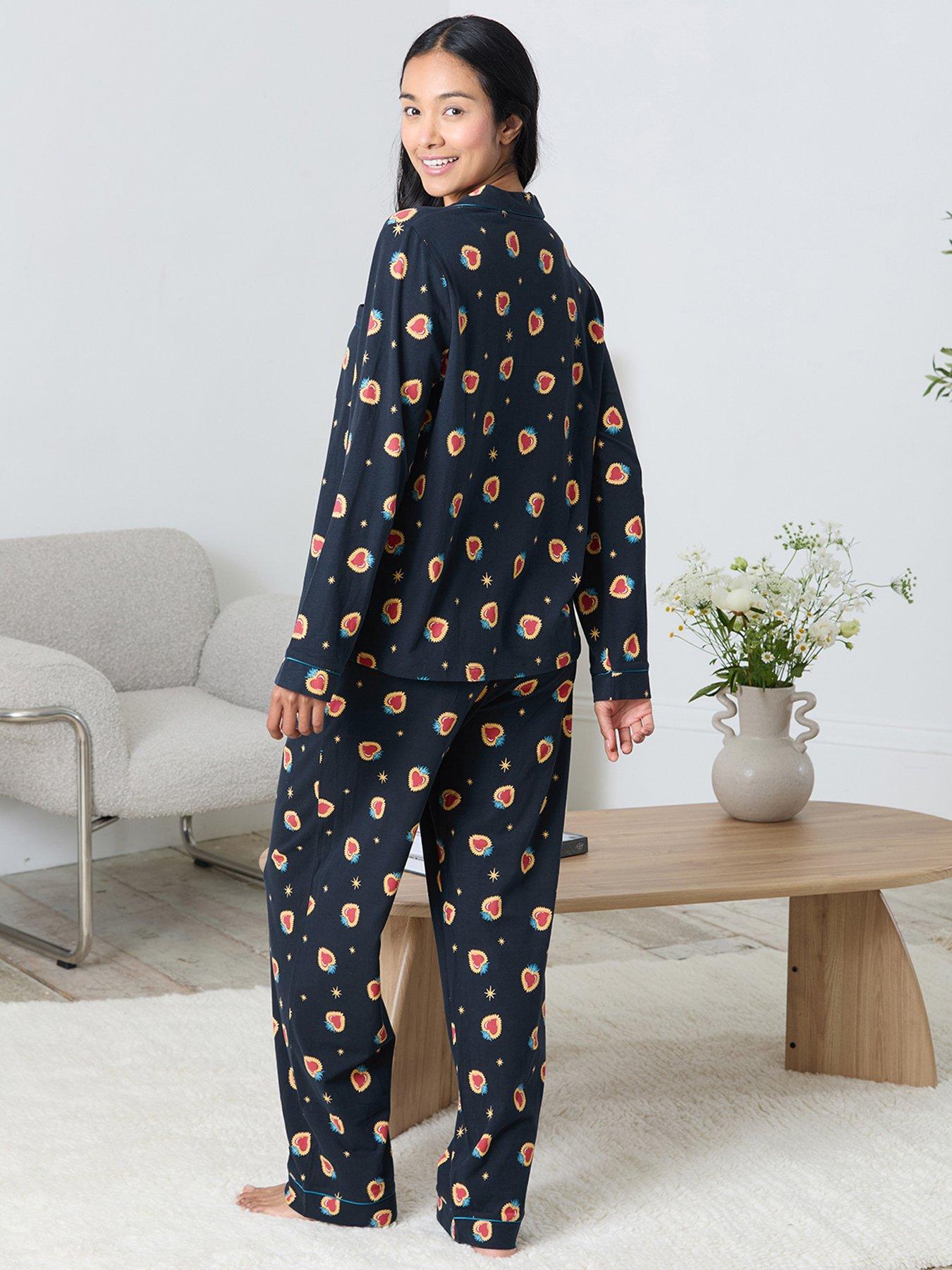 Image 4 of 5 of CHELSEA PEERS Long Button Up Set - Dark Blue