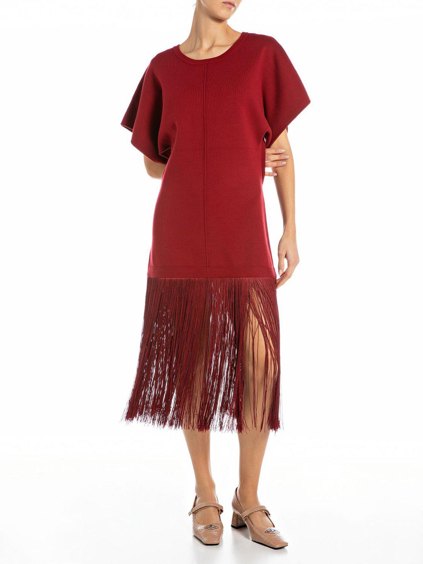 replay-viscose-fringe-midi-dress-red
