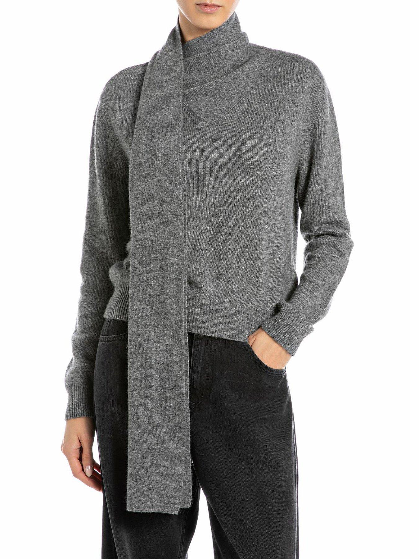 replay-lambswool-viscose-knitted-jumper-grey