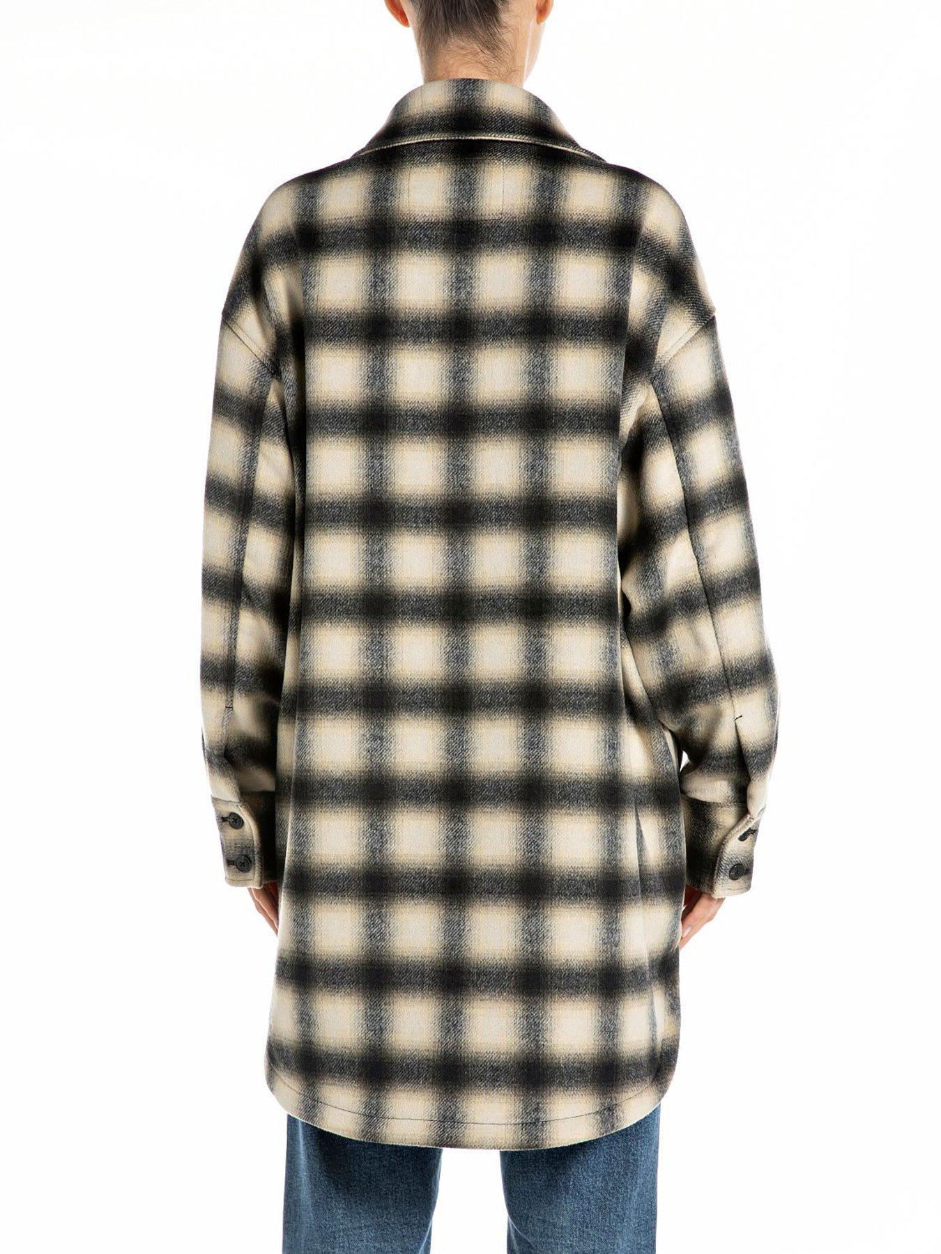 replay-wool-blend-check-shacket-blackstillFront