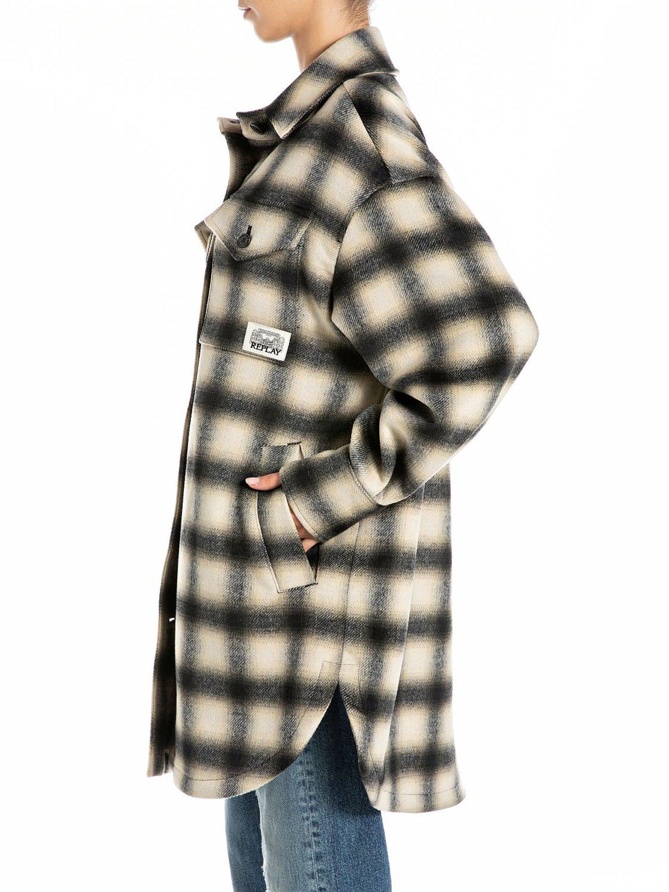 replay-wool-blend-check-shacket-blackback