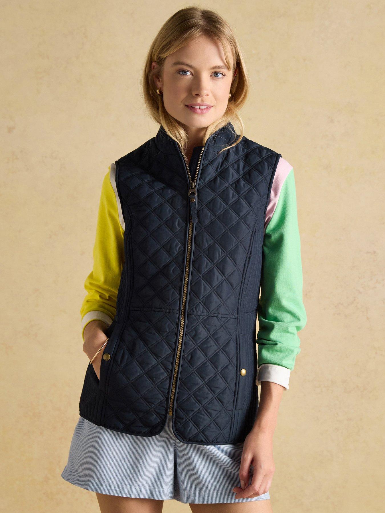 Joules Showerproof Diamond Quilted Gilet - Blue - Navy