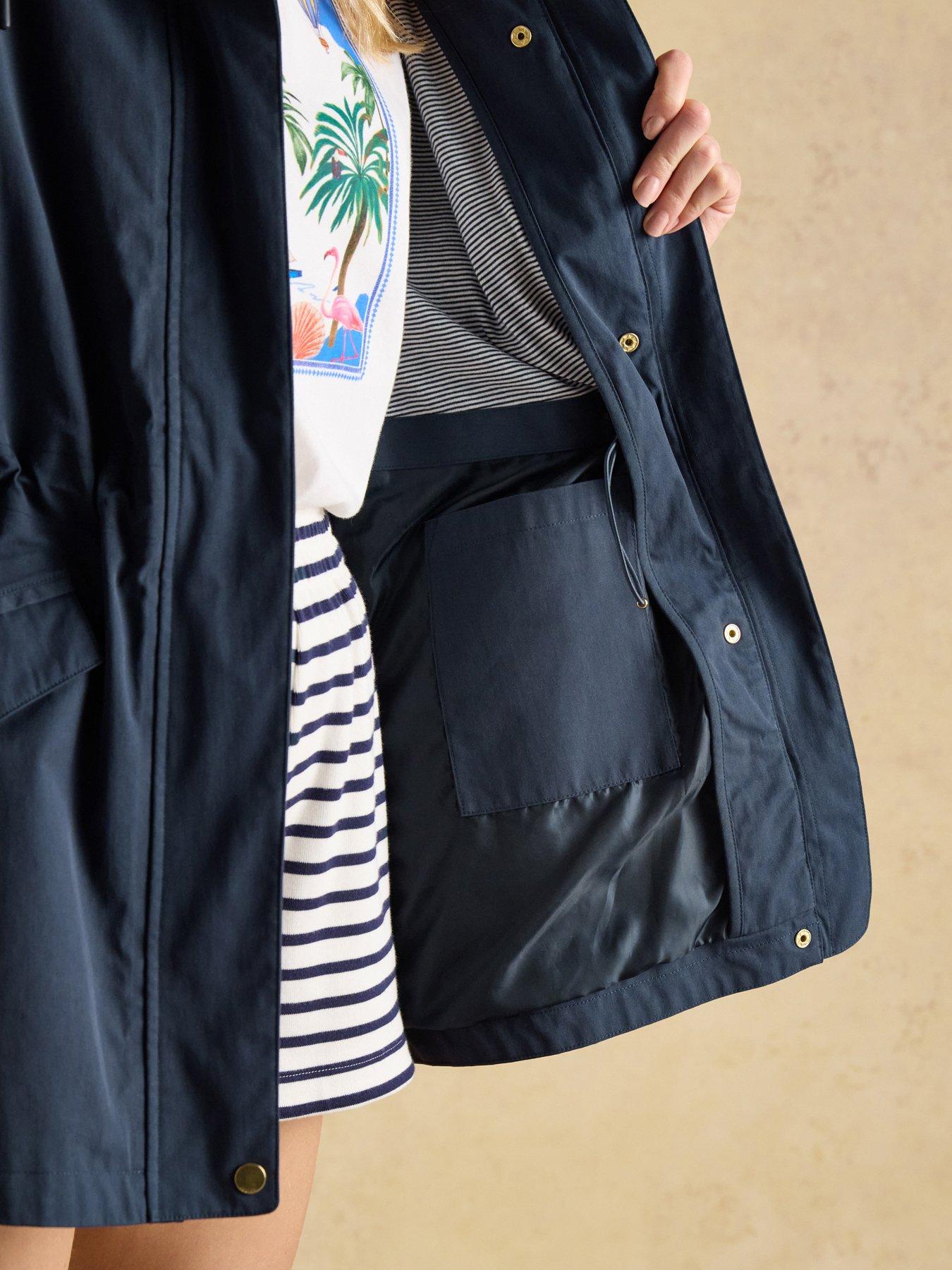 Image 4 of 6 of Joules Waterproof Raincoat With Hood - Navy