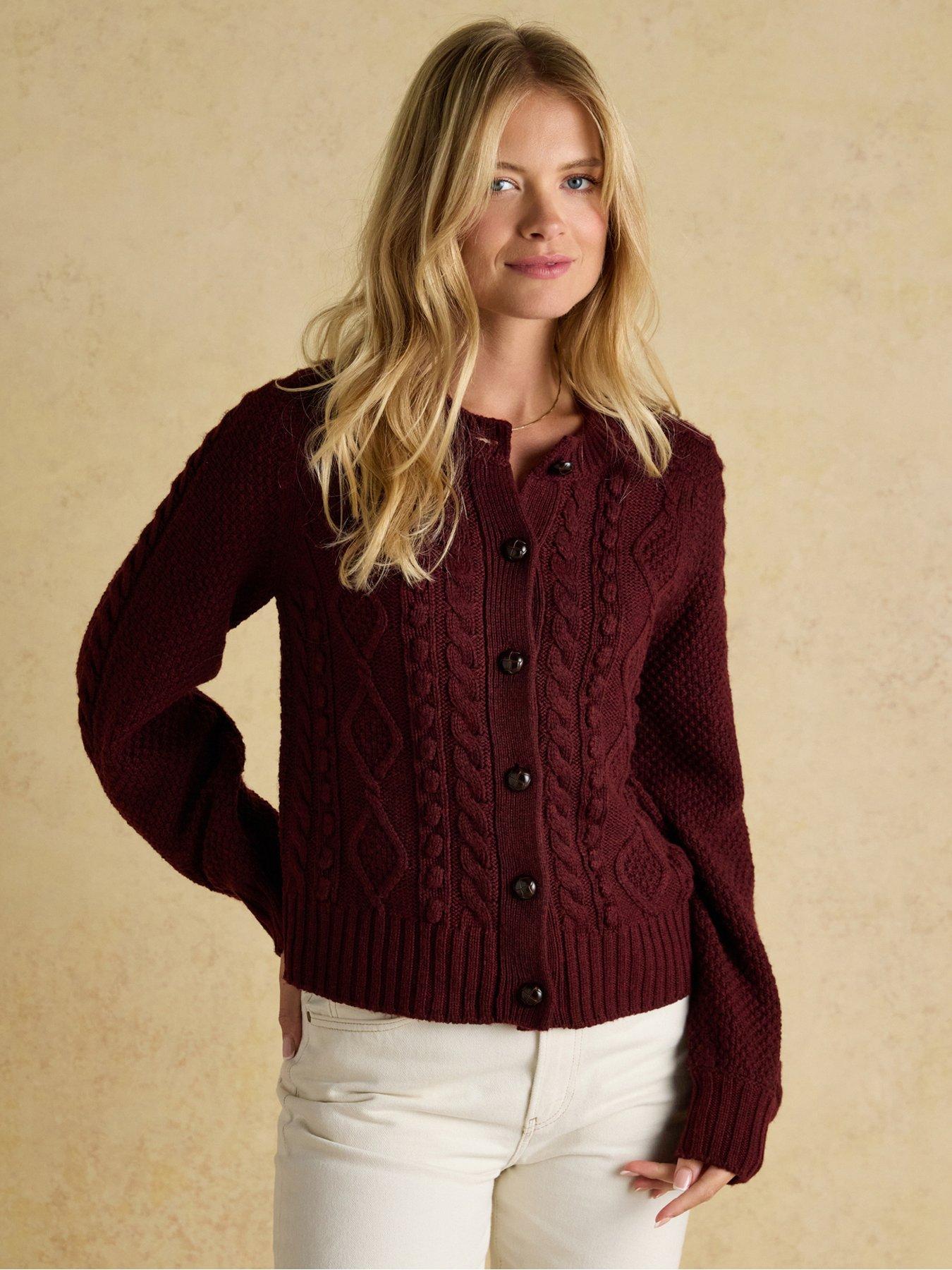 joules-cable-knit-cardigan-red