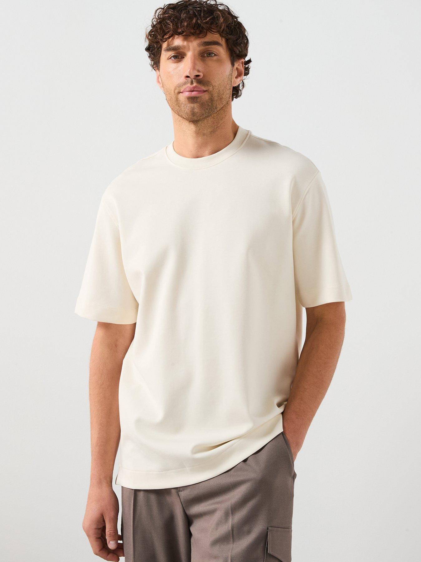 Mango London Heavyweight Crew T-Shirt - Light Beige