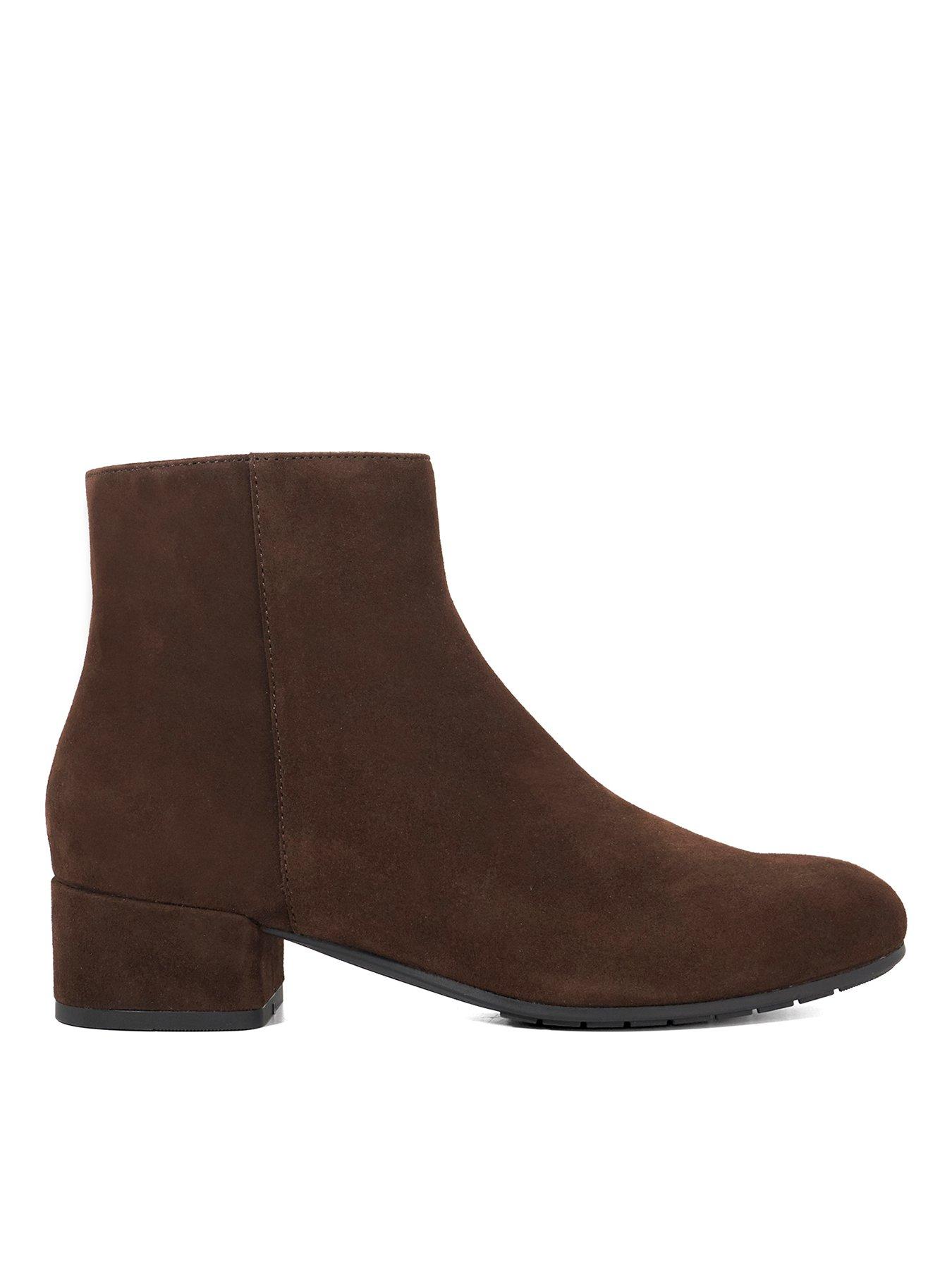 Dune London Pippie Low-heel Suede Ankle Boots - Brown