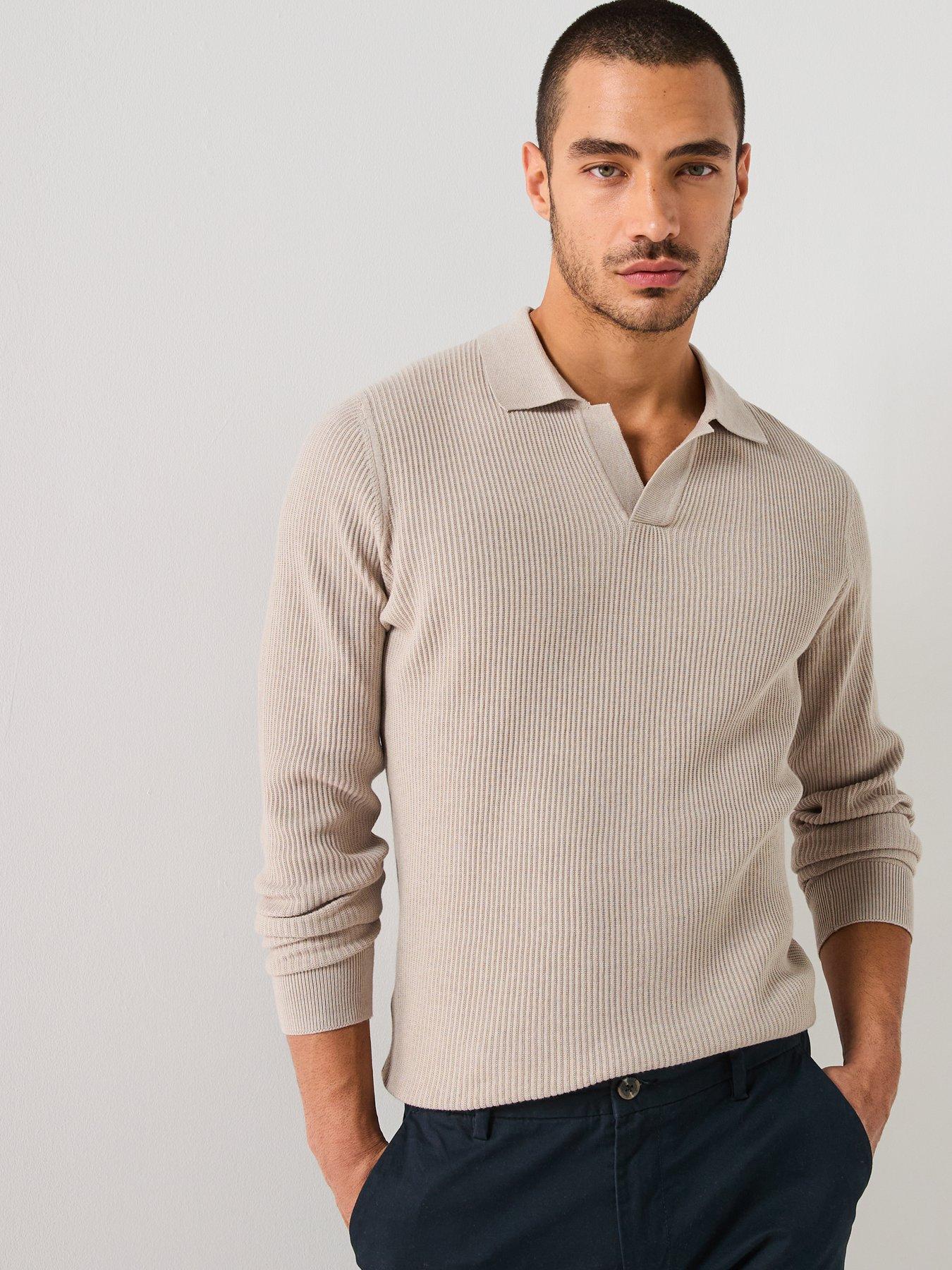 mango-antiguas-split-collar-ribbed-knitted-jumper-light-beigeoutfit