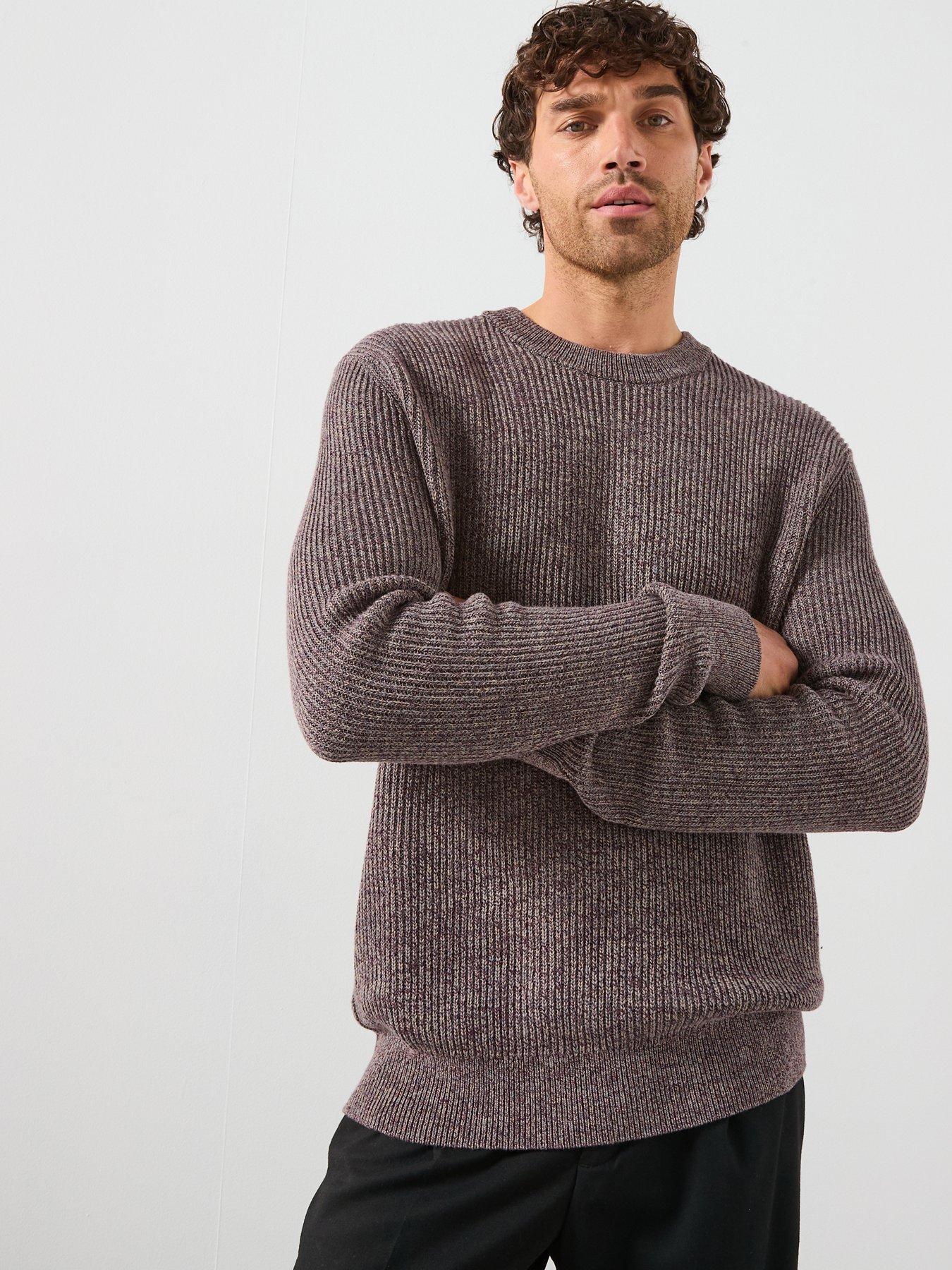 mango-azores-salt-amp-pepper-crew-knitted-jumper-dark-red