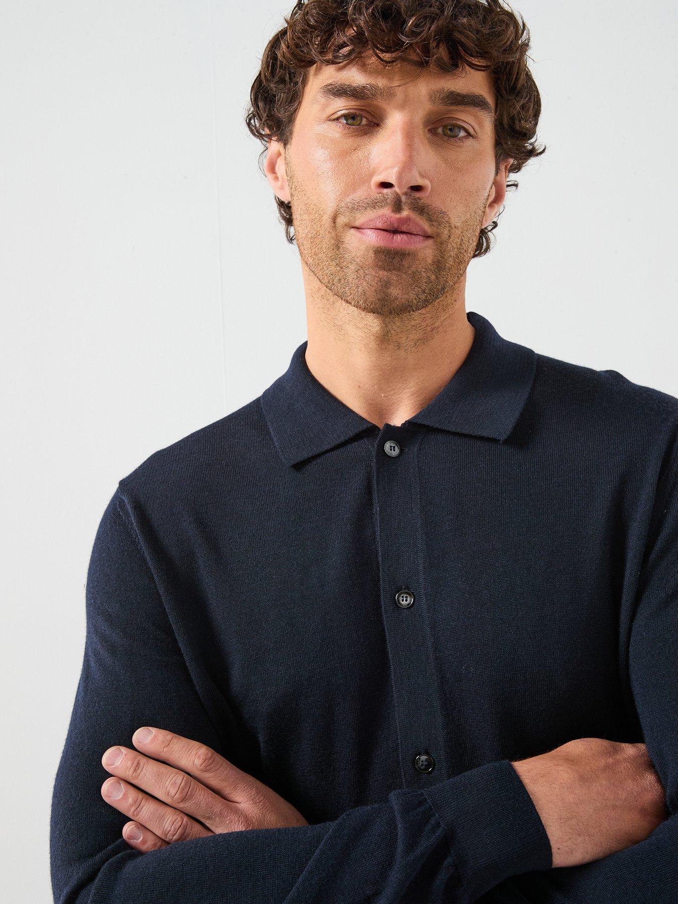 mango-button-through-merino-knitted-jumper-navyoutfit