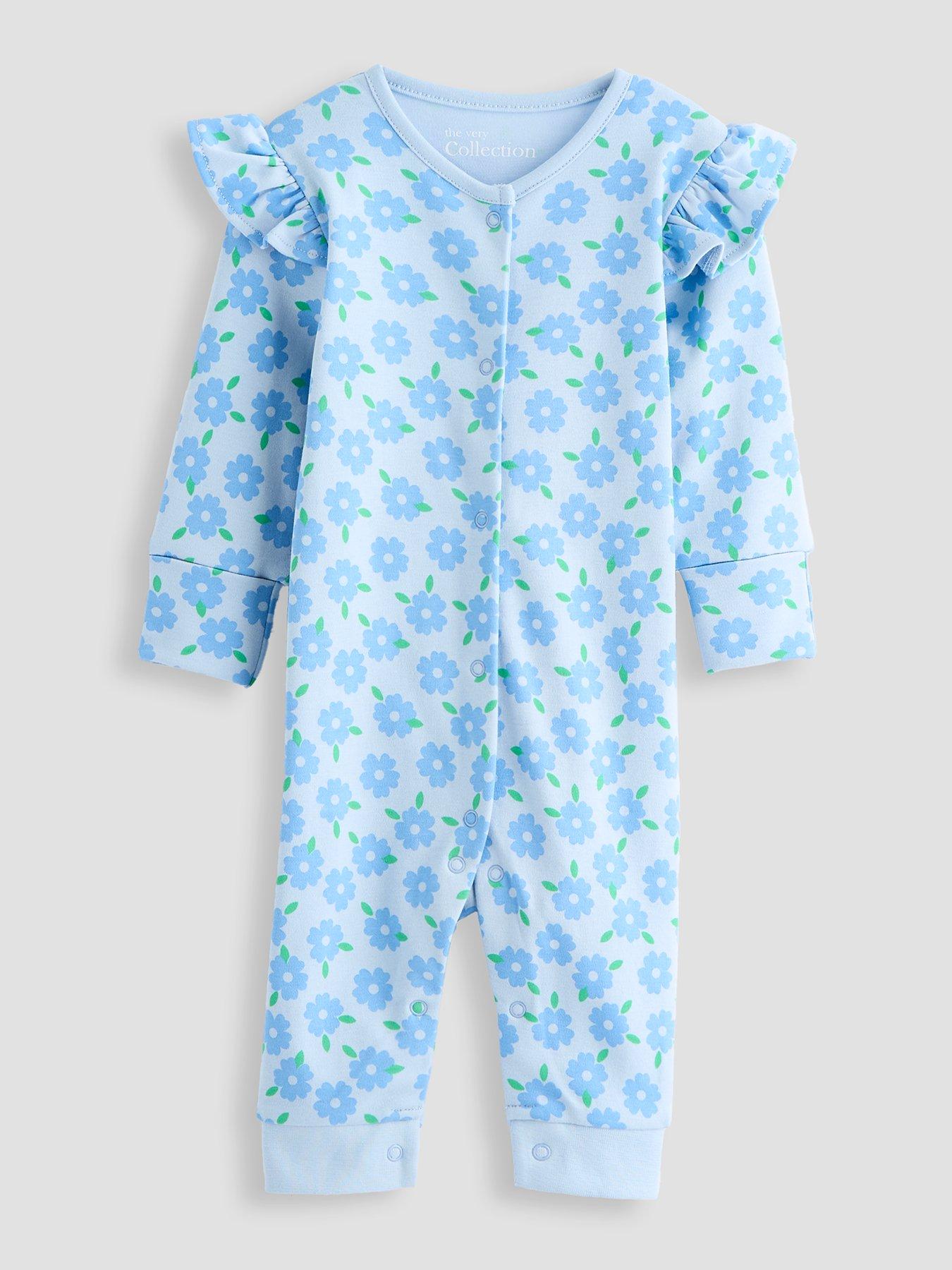 Image 3 of 6 of The Very Collection Baby Girl 3 Pack Footless Fruit Prinyt Sleepsuits