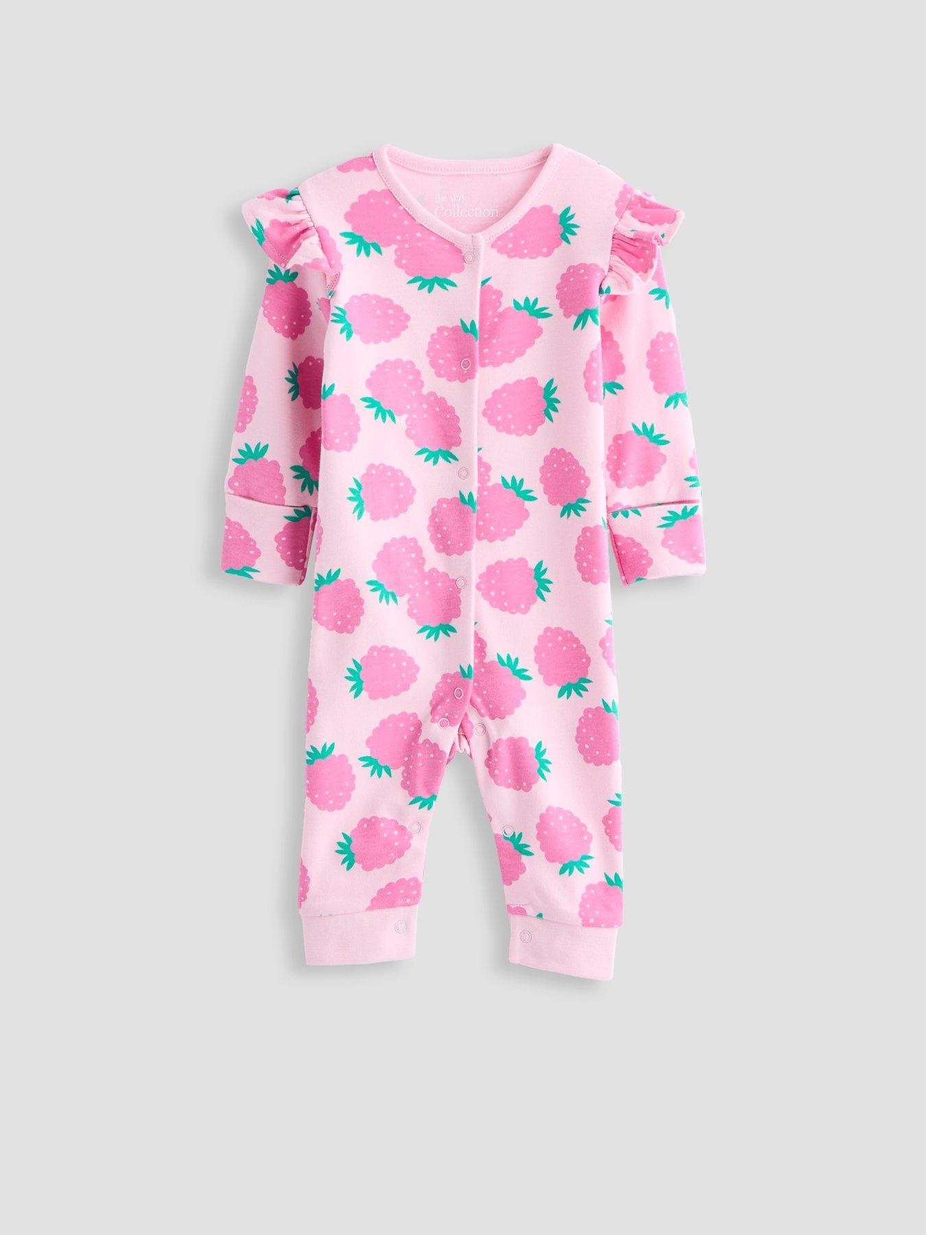 Image 6 of 6 of The Very Collection Baby Girl 3 Pack Footless Fruit Prinyt Sleepsuits