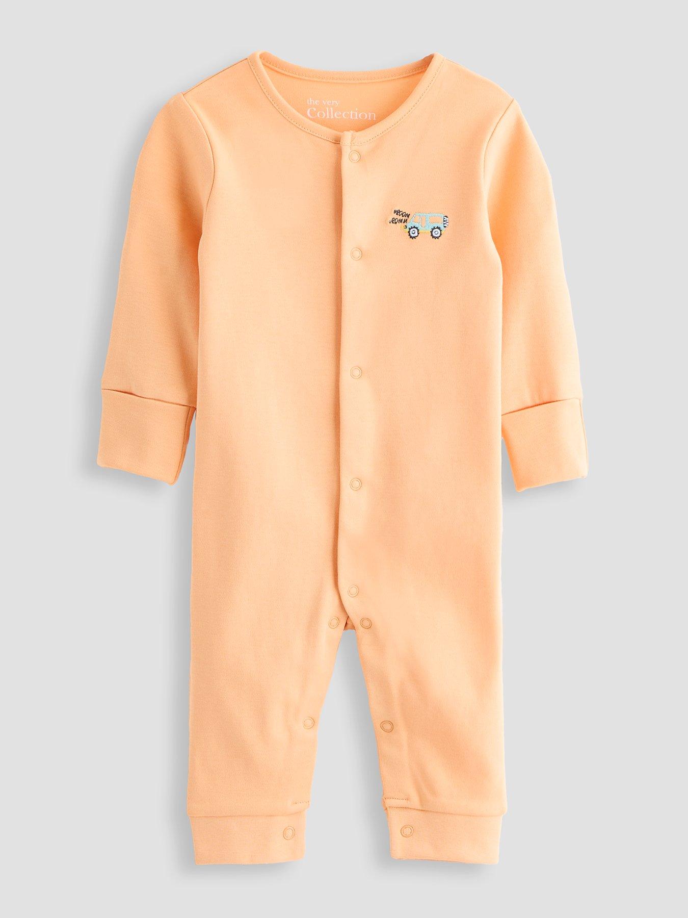 Image 2 of 6 of The Very Collection Boys Transport 3 Pack Sleepsuits - Orange/Blue/Cream