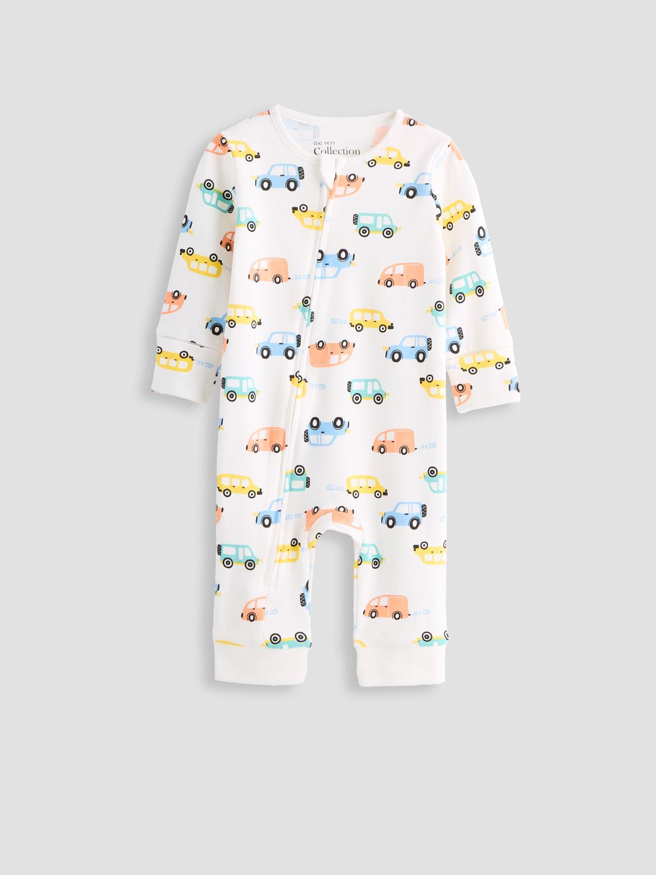 Image 6 of 6 of The Very Collection Boys Transport 3 Pack Sleepsuits - Orange/Blue/Cream