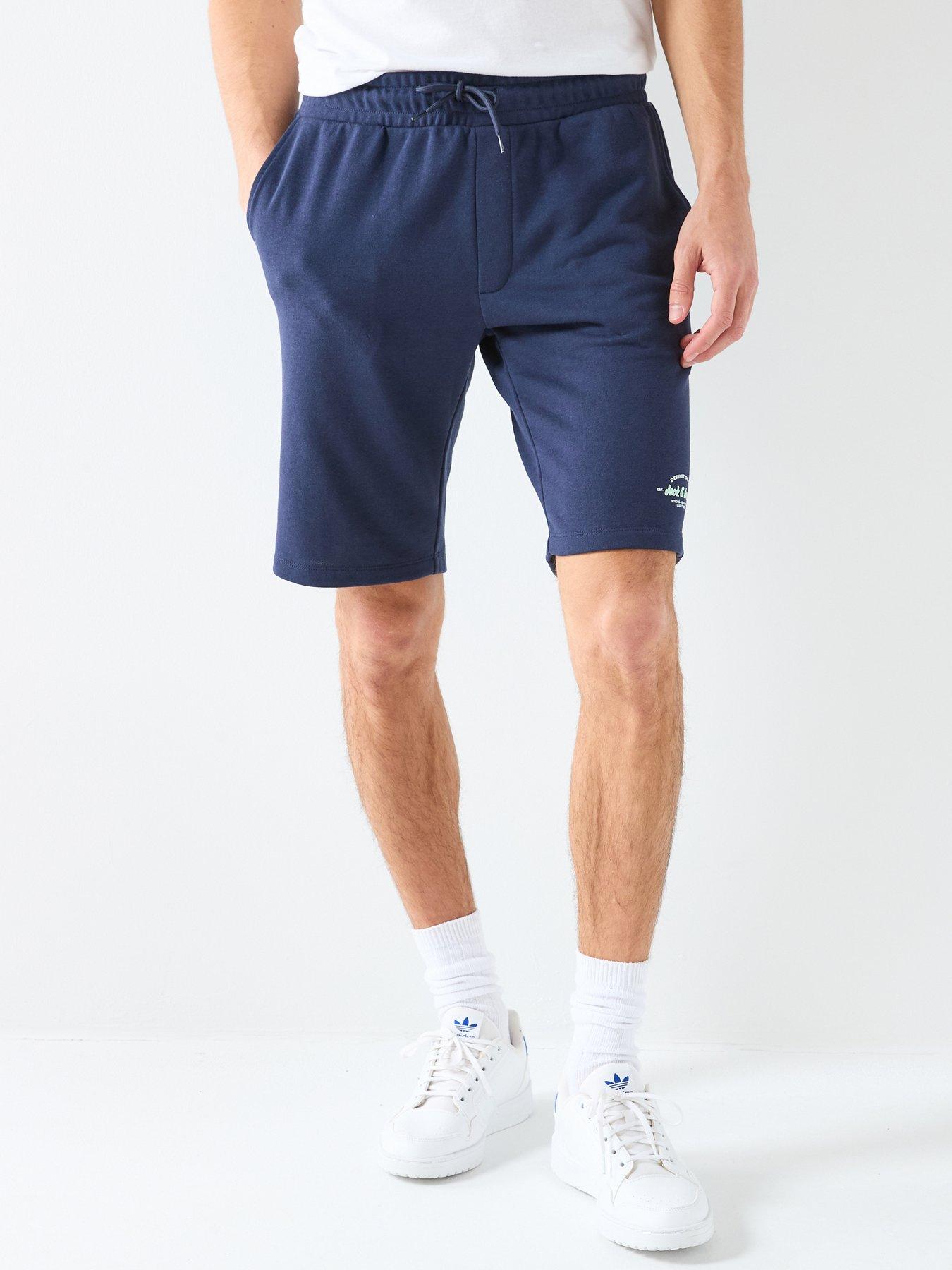 Image 1 of 6 of Jack & Jones Gordon Brandon Sweat Shorts - Navy