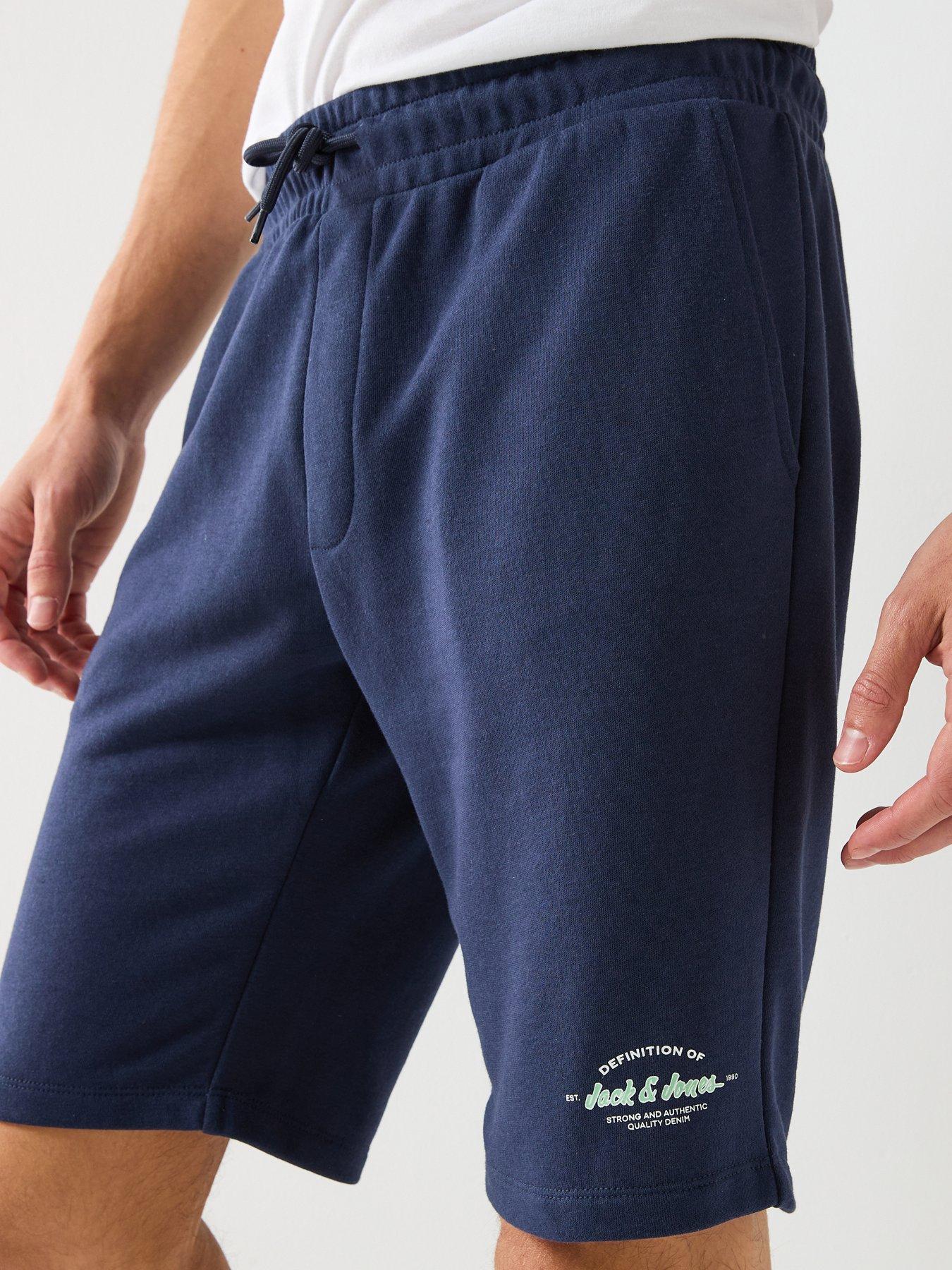 Image 6 of 6 of Jack & Jones Gordon Brandon Sweat Shorts - Navy