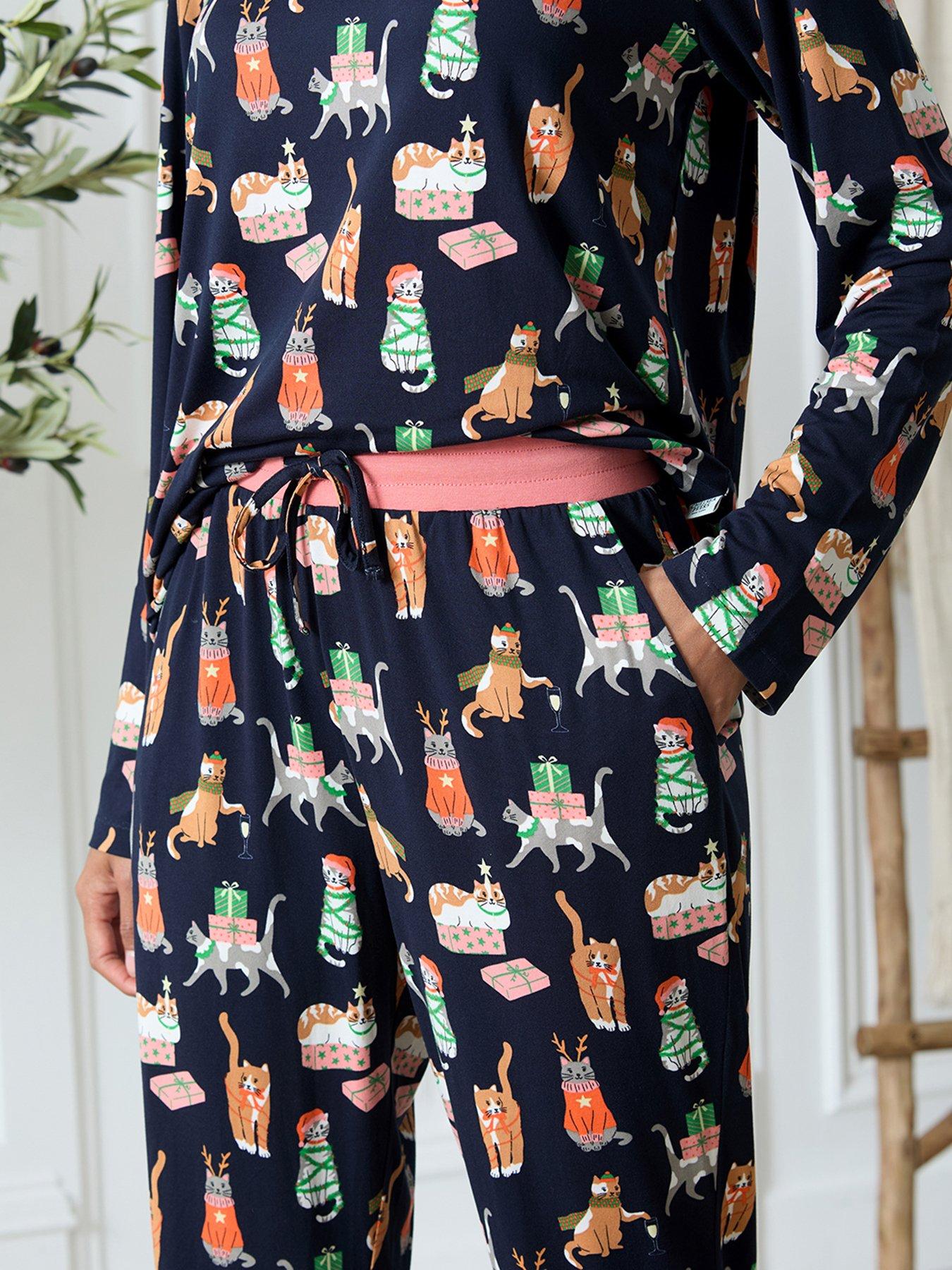 chelsea-peers-christmas-classic-printed-long-sleeve-pyjama-set-dark-blueback