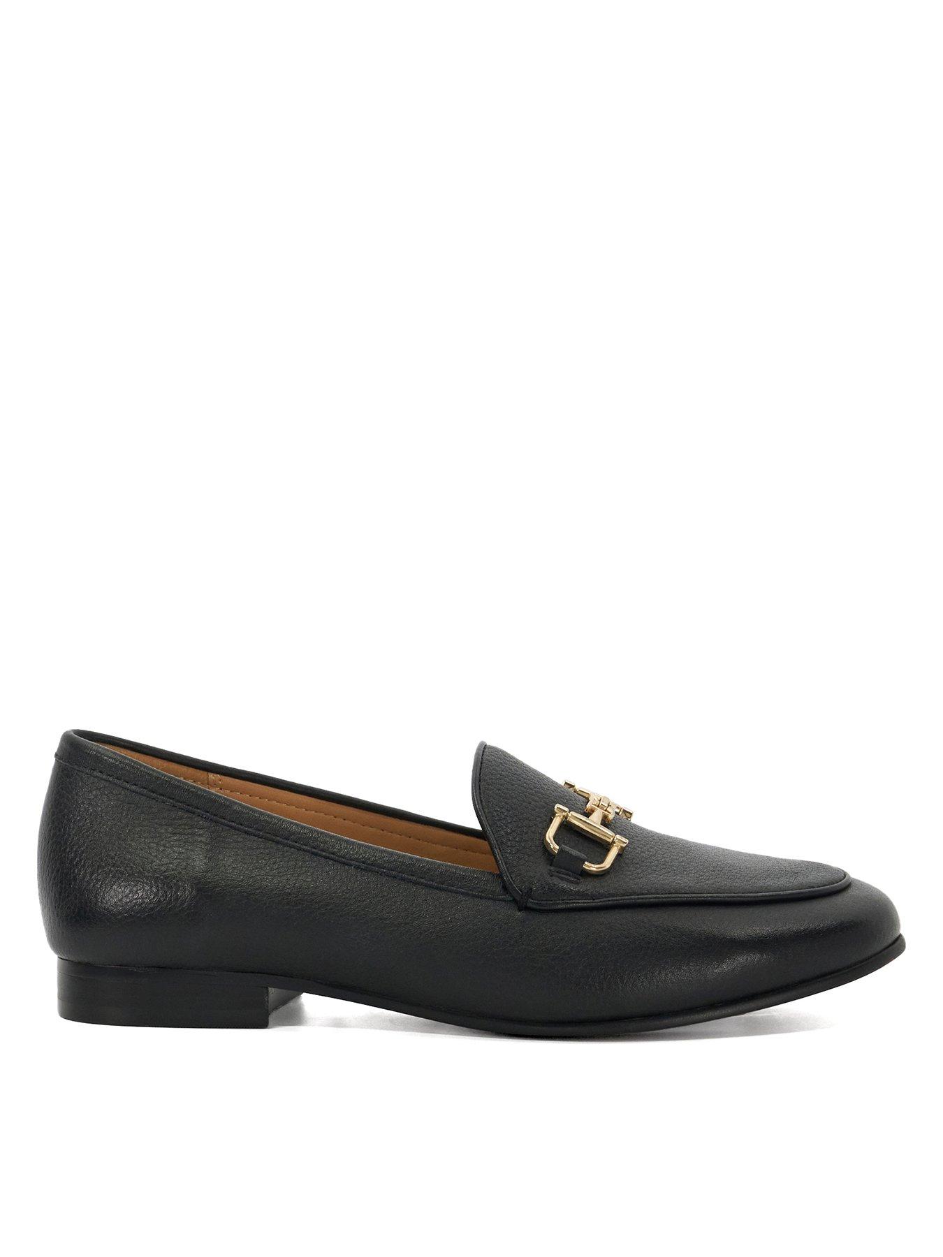 Dune London Wide Fit Glair Leather Loafers - Black