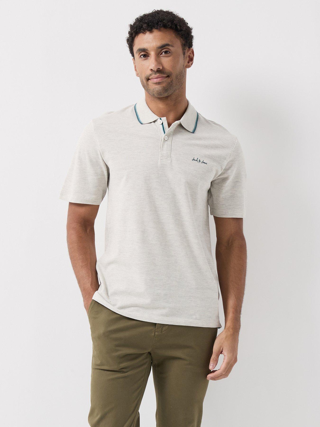 Image 1 of 4 of Jack & Jones Blaze Polo Shirt - Light Grey