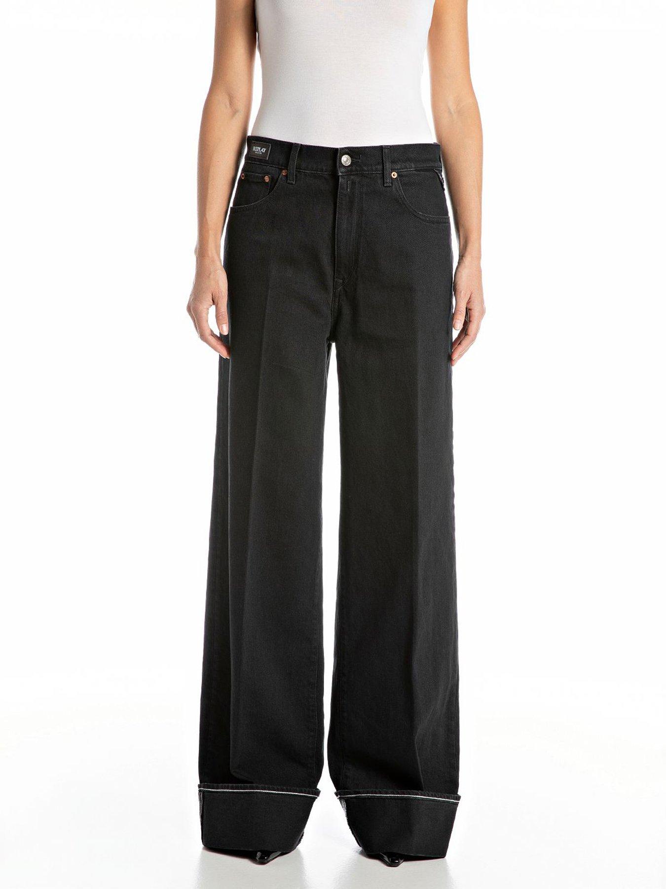 replay-nalaja-wide-leg-jeans-black